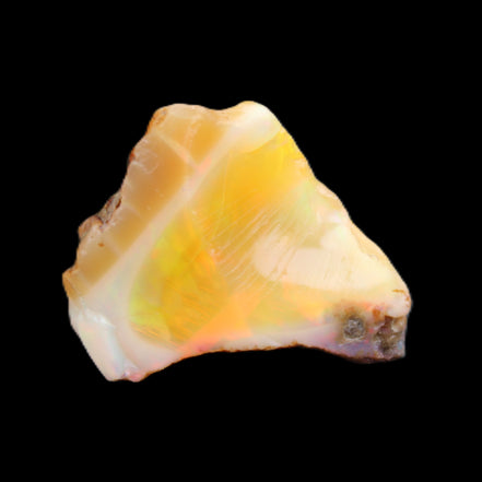 Natural Oil Fire Black Opal from Ethopia 22mm 15.0ct in sunlight - Rocks and Things Store