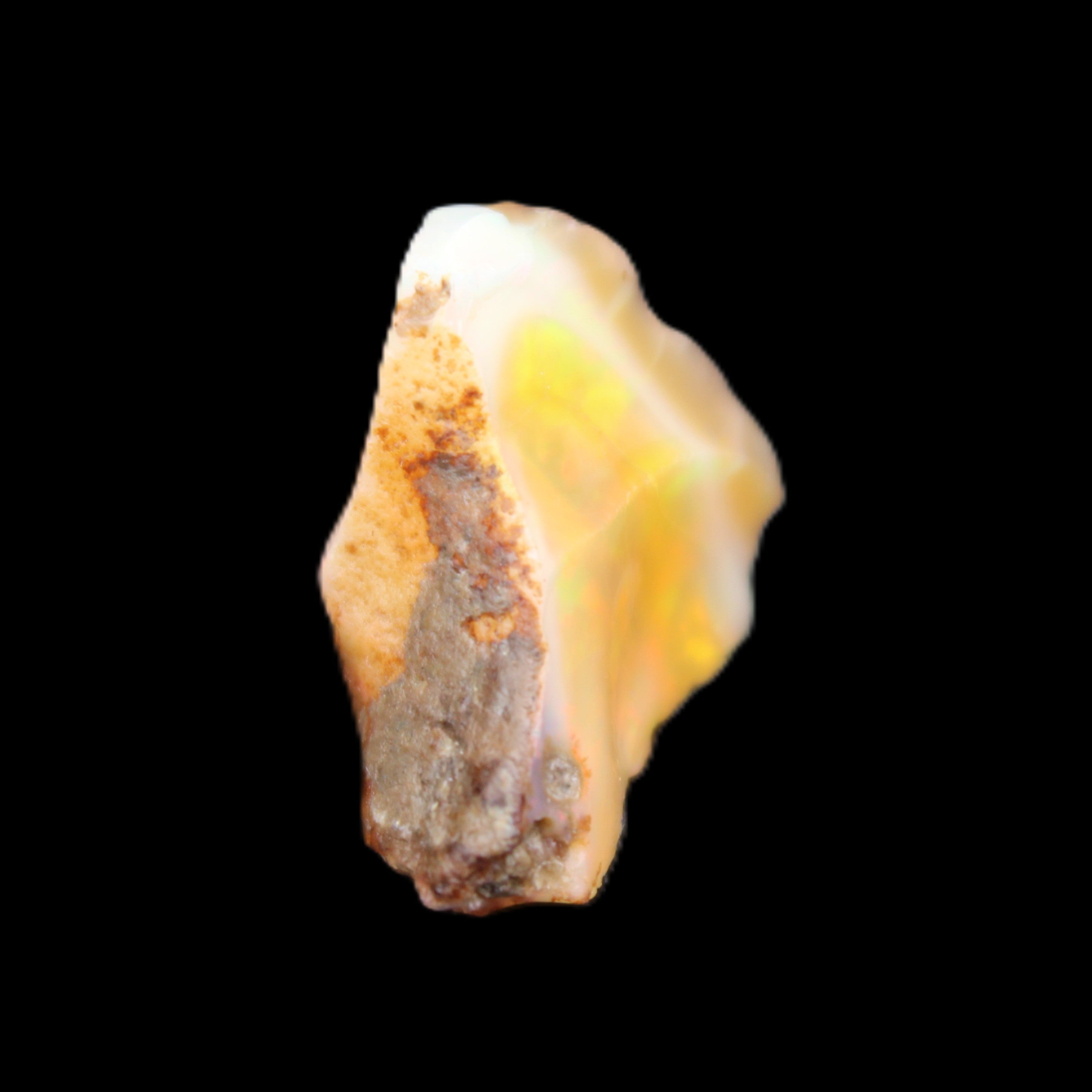 Natural Oil Fire Black Opal from Ethopia 22mm 15.0ct in sunlight - Rocks and Things Store