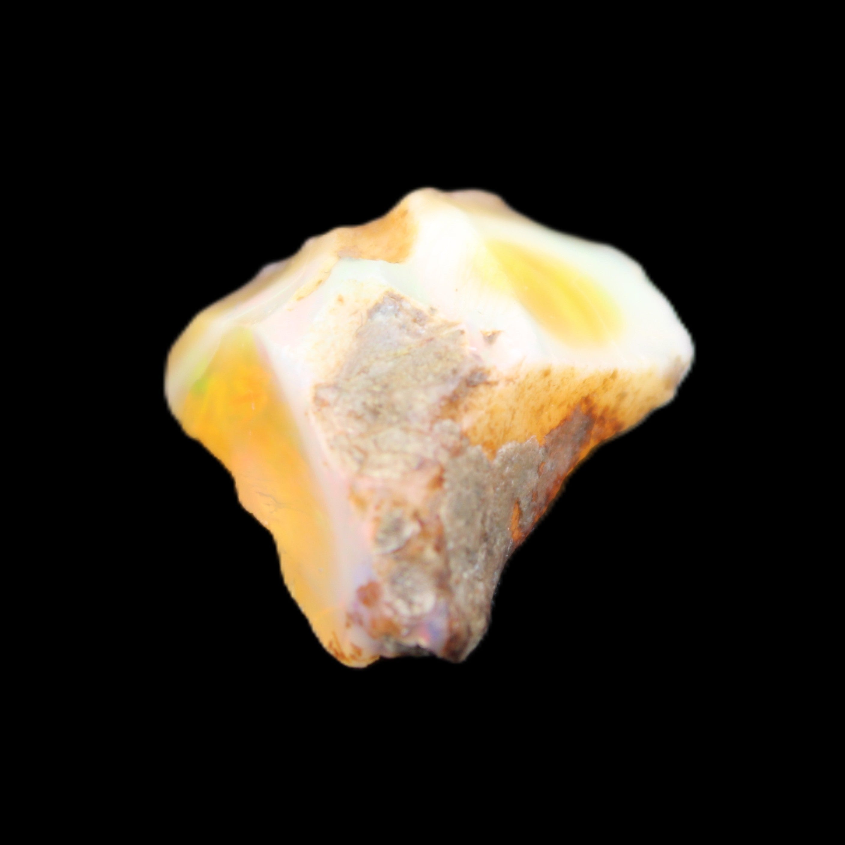 Natural Oil Fire Black Opal from Ethopia 22mm 15.0ct in sunlight - Rocks and Things Store