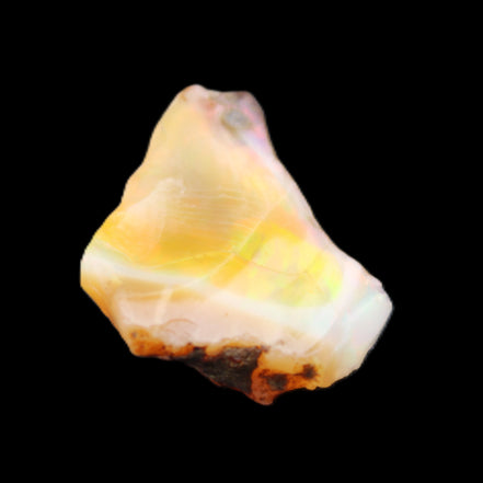 Natural Oil Fire Black Opal from Ethopia 22mm 15.0ct in sunlight - Rocks and Things Store