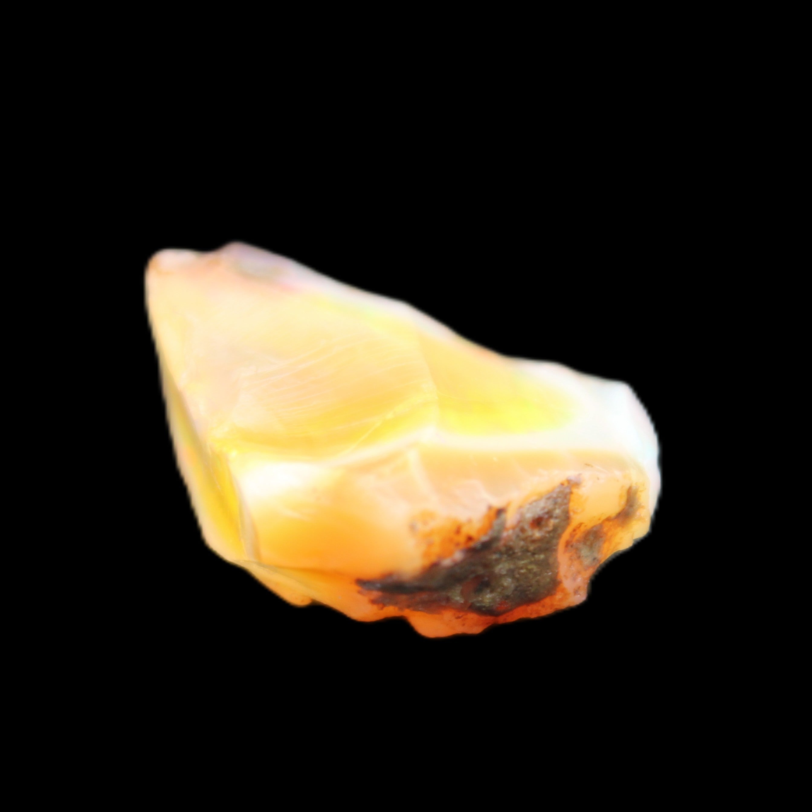 Natural Oil Fire Black Opal from Ethopia 22mm 15.0ct in sunlight - Rocks and Things Store