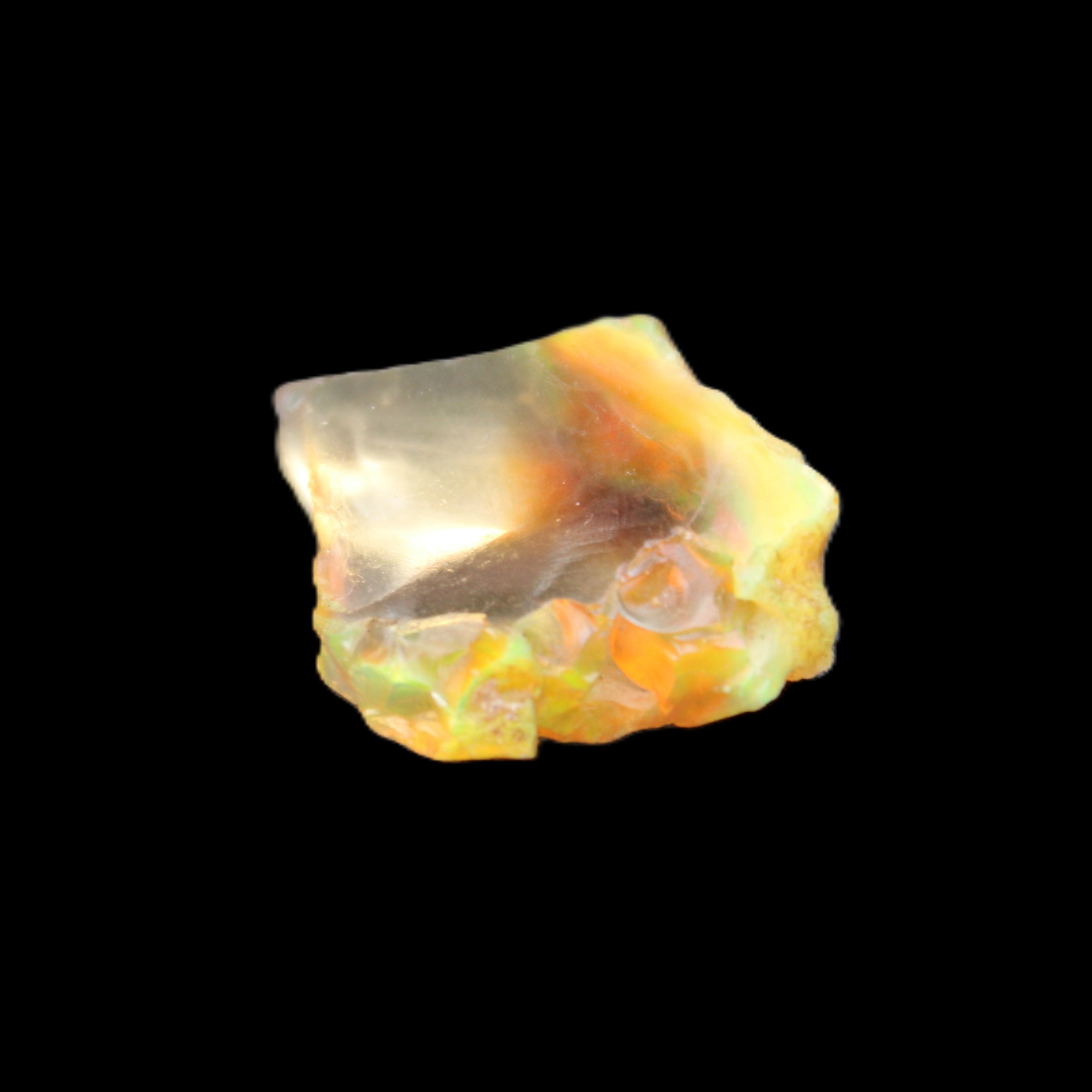 Oil Fire Black Opal from Ethiopia 21mm 14.3ct in sunlight - Rocks and Things Store