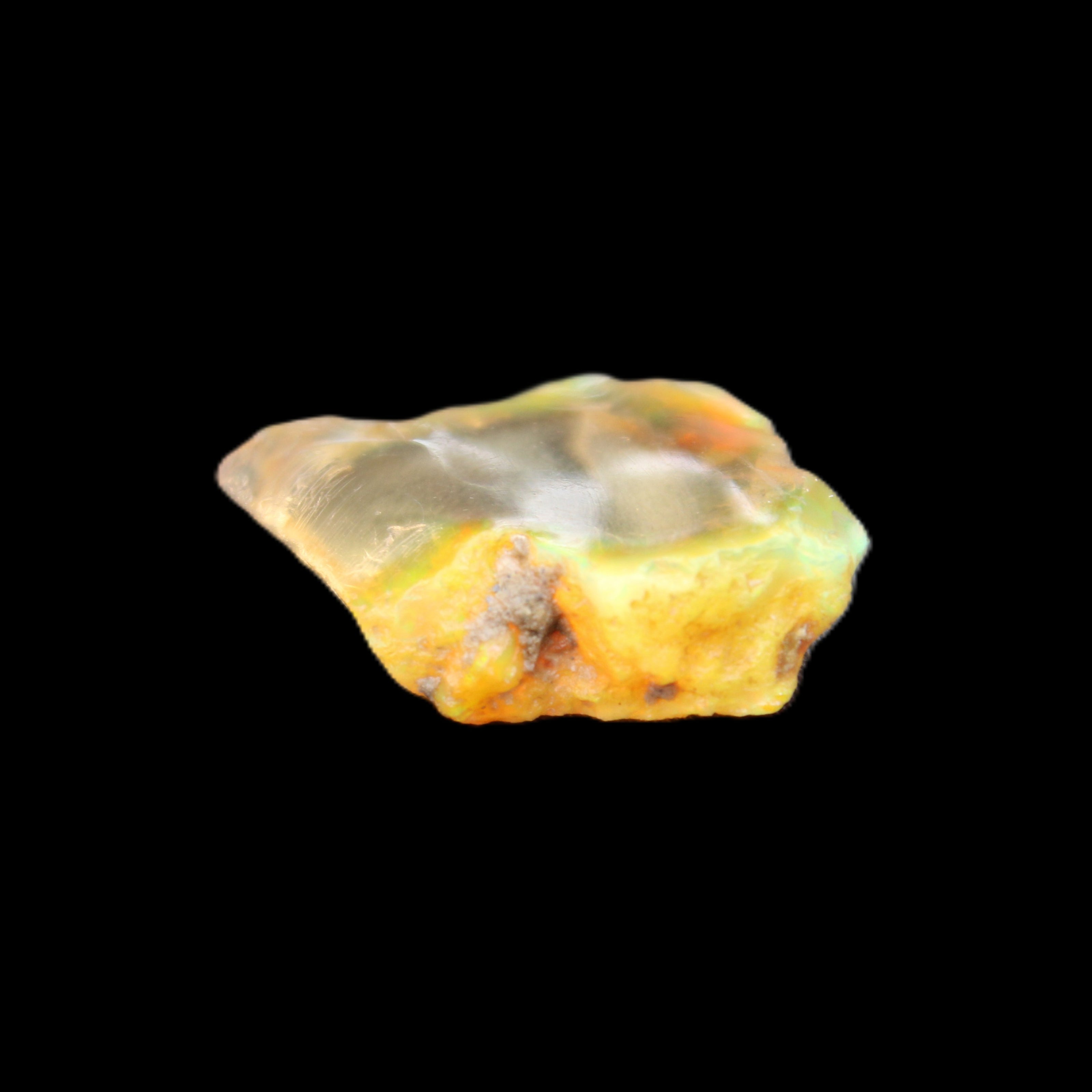 Oil Fire Black Opal from Ethiopia 21mm 14.3ct in sunlight - Rocks and Things Store