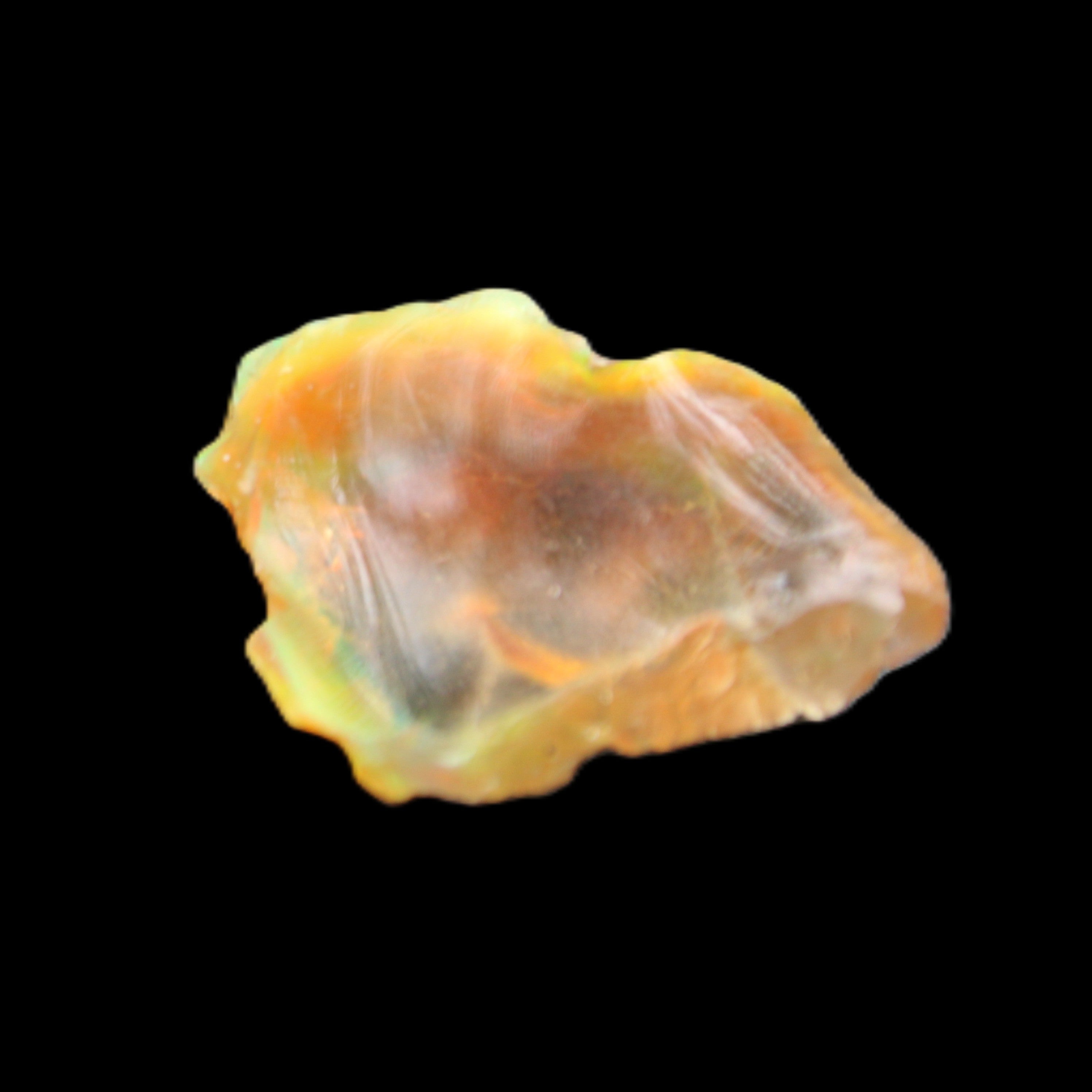 Oil Fire Black Opal from Ethiopia 21mm 14.3ct in sunlight - Rocks and Things Store