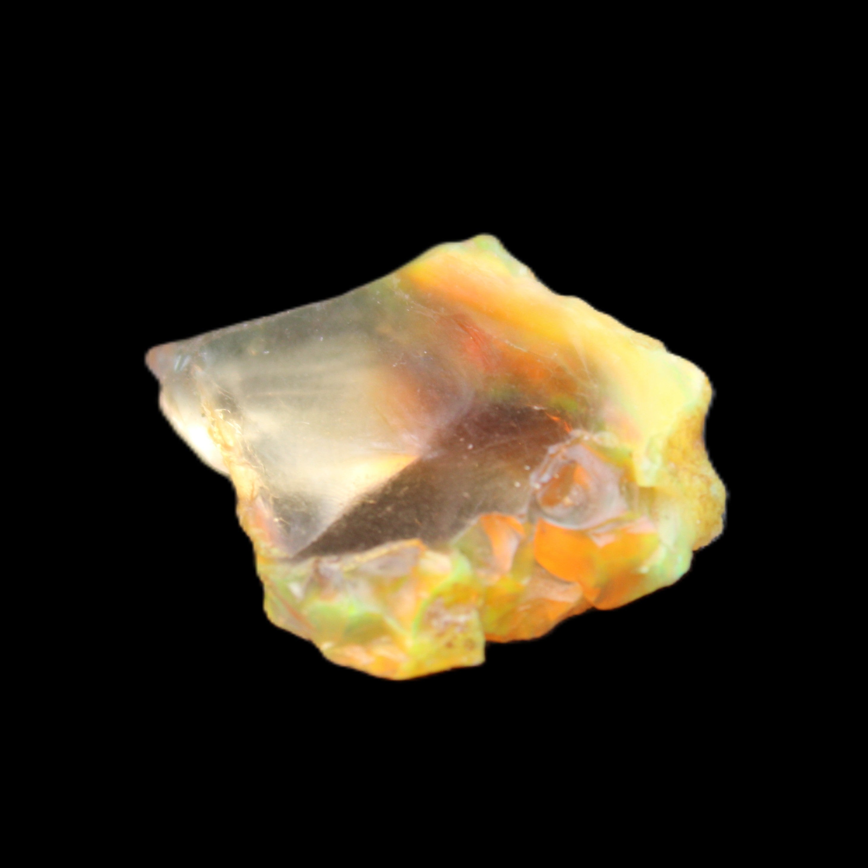 Oil Fire Black Opal from Ethiopia 21mm 14.3ct in sunlight - Rocks and Things Store