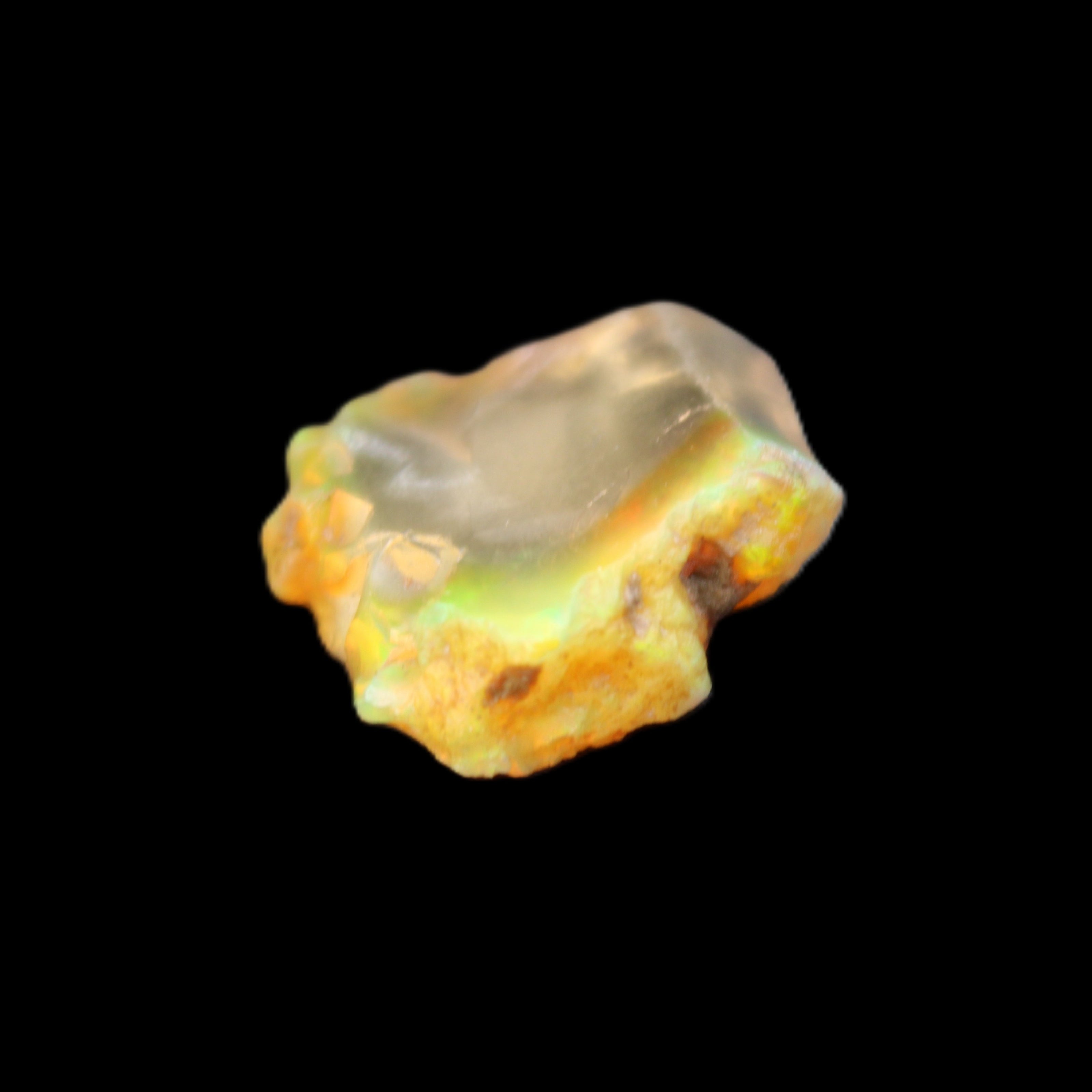 Oil Fire Black Opal from Ethiopia 21mm 14.3ct in sunlight - Rocks and Things Store