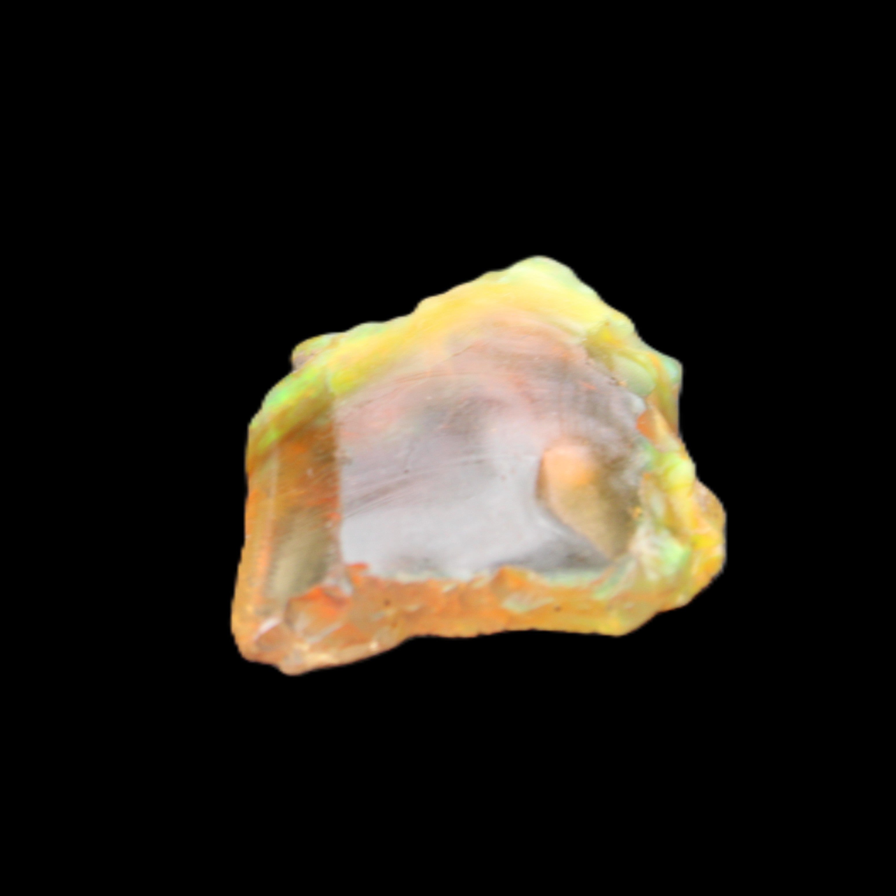 Oil Fire Black Opal from Ethiopia 21mm 14.3ct in sunlight - Rocks and Things Store