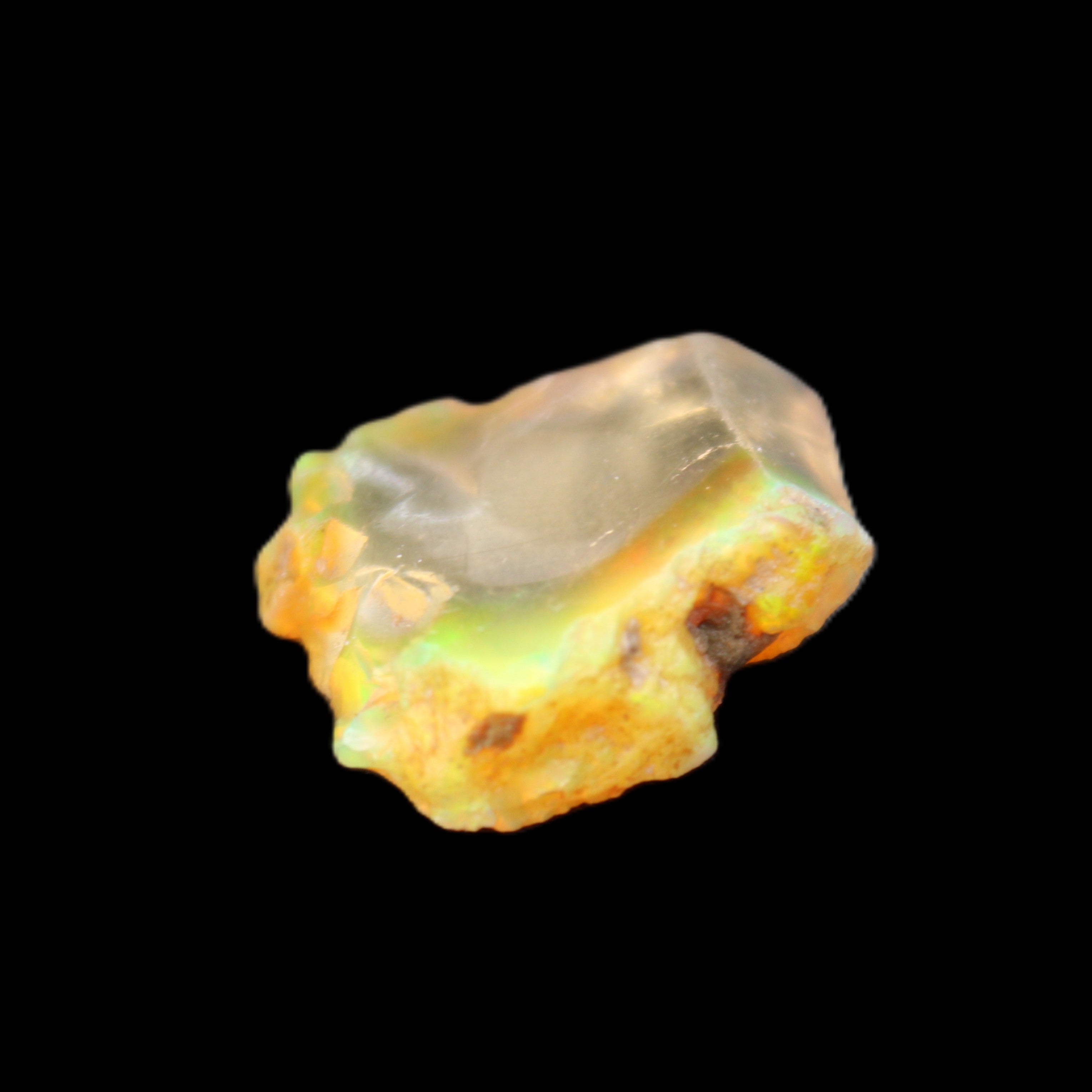 Oil Fire Black Opal from Ethiopia 21mm 14.3ct in sunlight - Rocks and Things Store