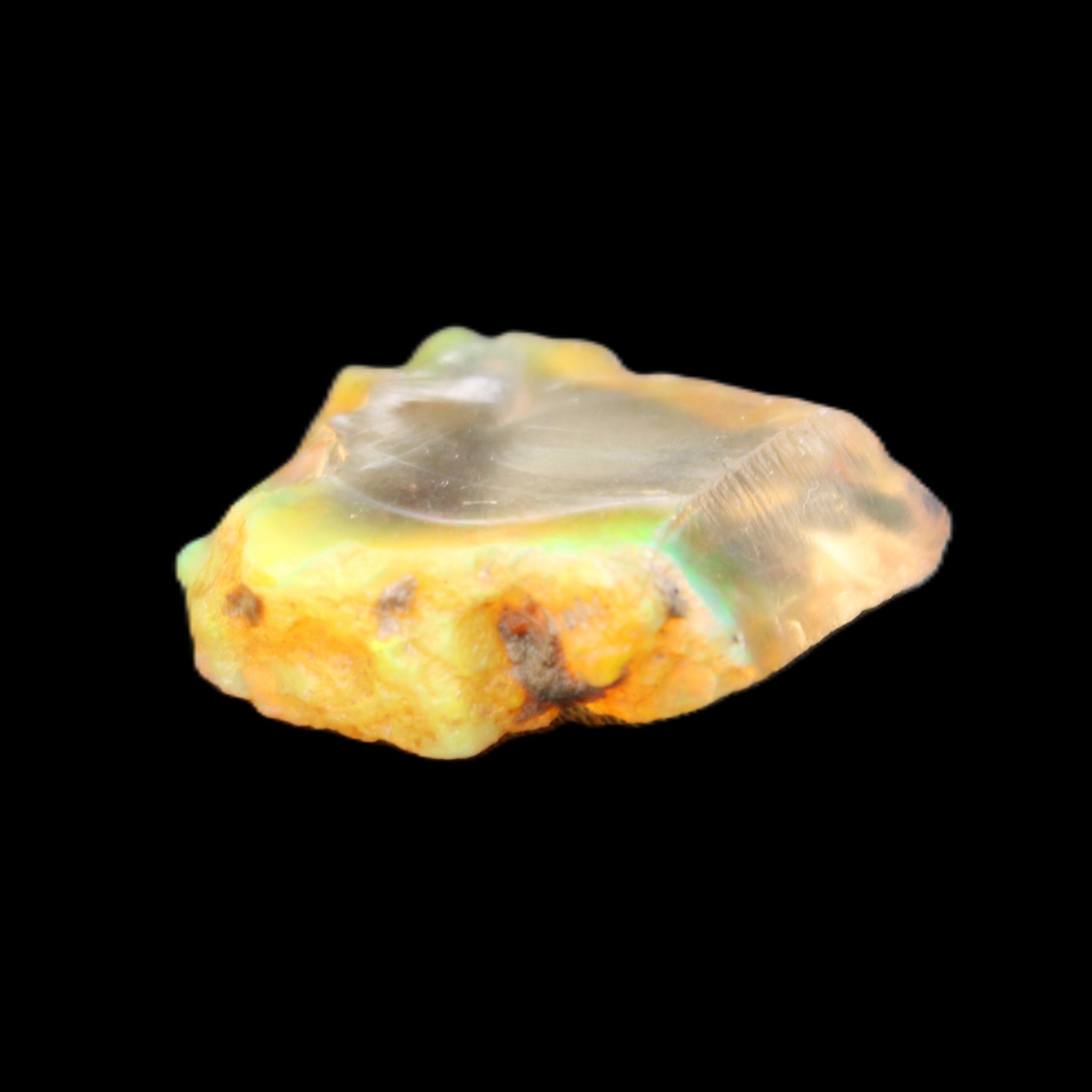 Oil Fire Black Opal from Ethiopia 21mm 14.3ct in sunlight - Rocks and Things Store