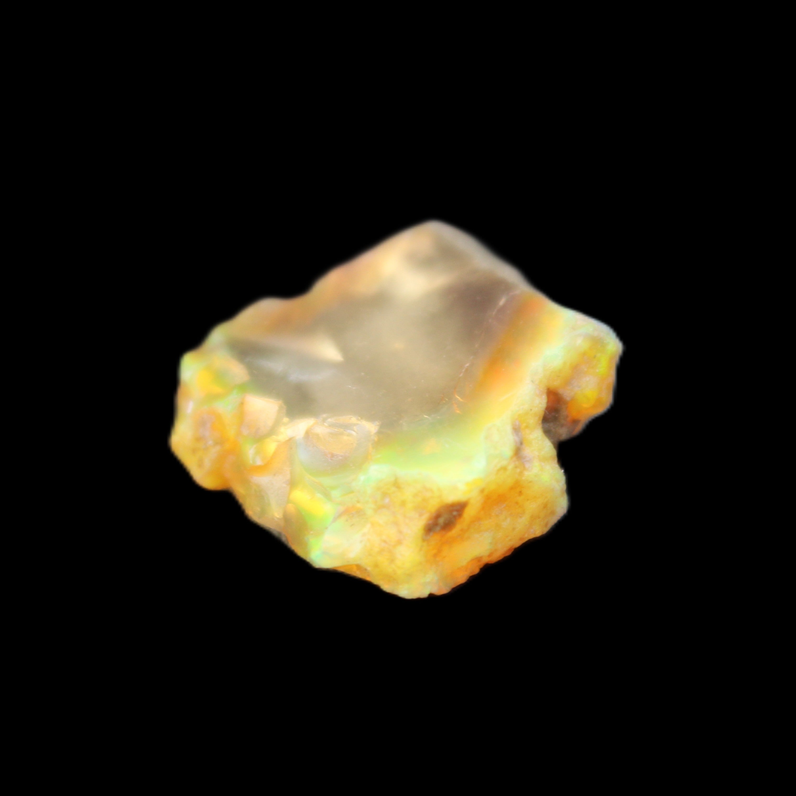 Oil Fire Black Opal from Ethiopia 21mm 14.3ct in sunlight - Rocks and Things Store