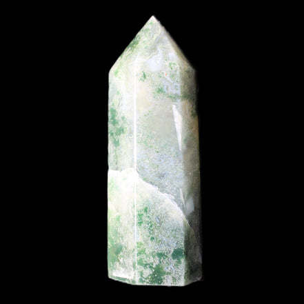 Moss Agate wand 64mm 44g in sunlight - Rocks and Things Store