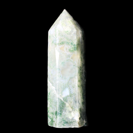Moss Agate wand 64mm 44g in sunlight - Rocks and Things Store