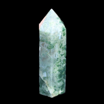 Moss Agate wand 64mm 44g in sunlight - Rocks and Things Store