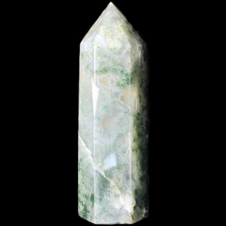 Moss Agate wand 64mm 44g in sunlight - Rocks and Things Store