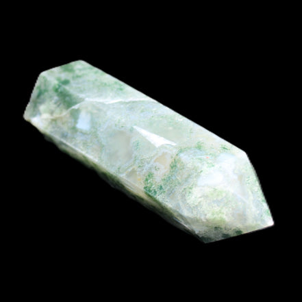 Moss Agate wand 64mm 44g in sunlight - Rocks and Things Store