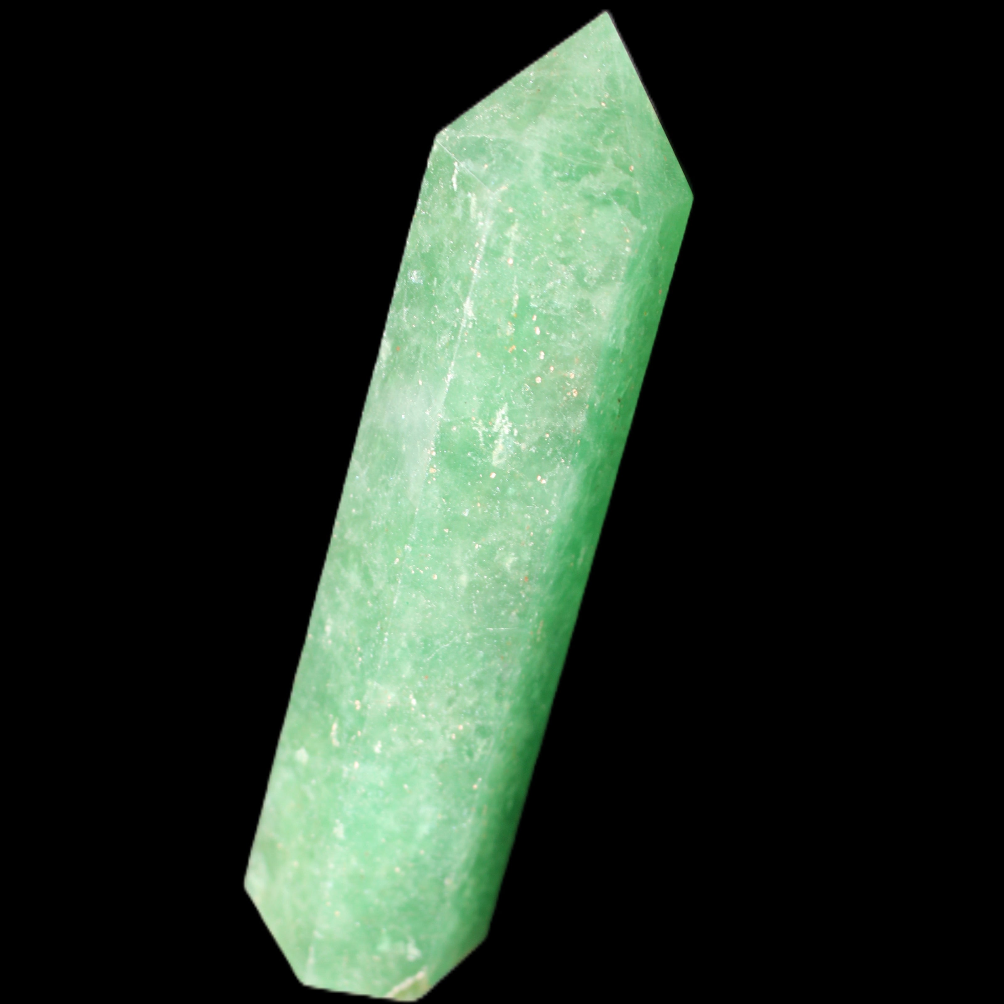 Green Arusha Quartz wand 97mm 96g in sunlight - Rocks and Things Store