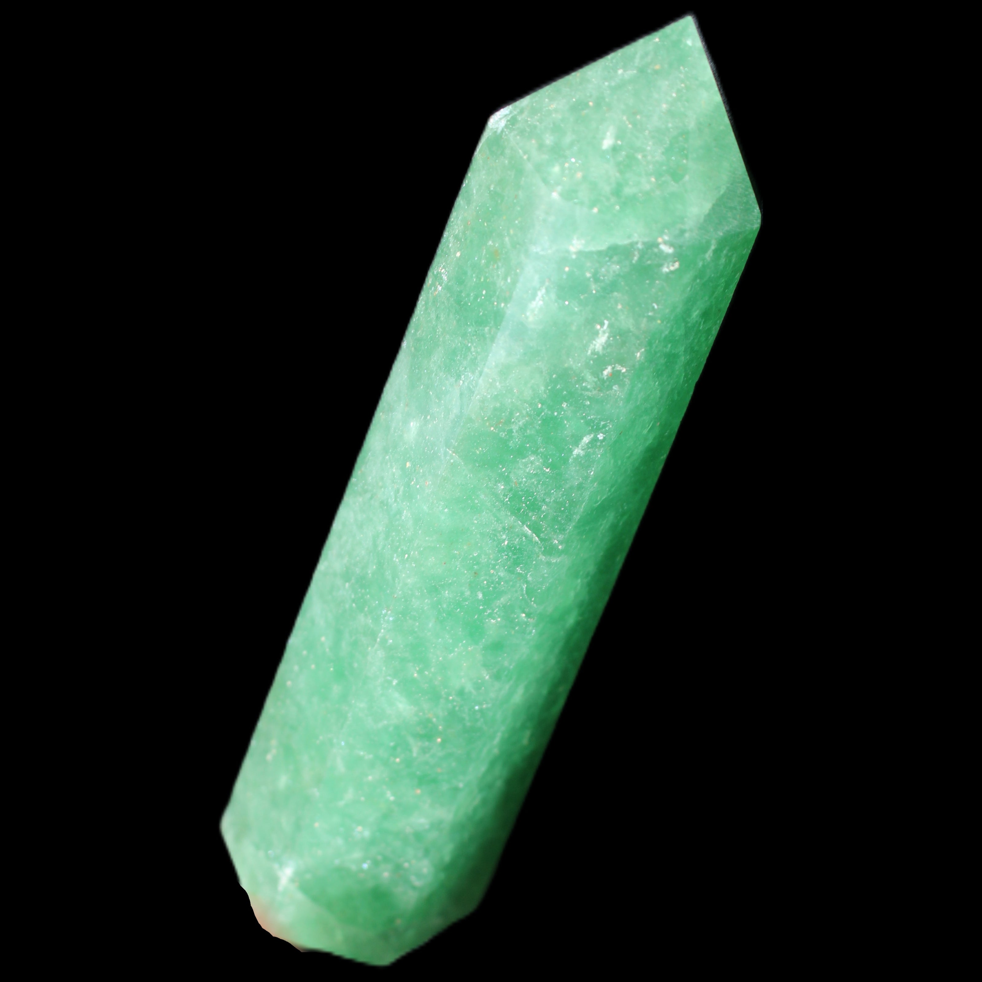 Green Arusha Quartz wand 97mm 96g in sunlight - Rocks and Things Store