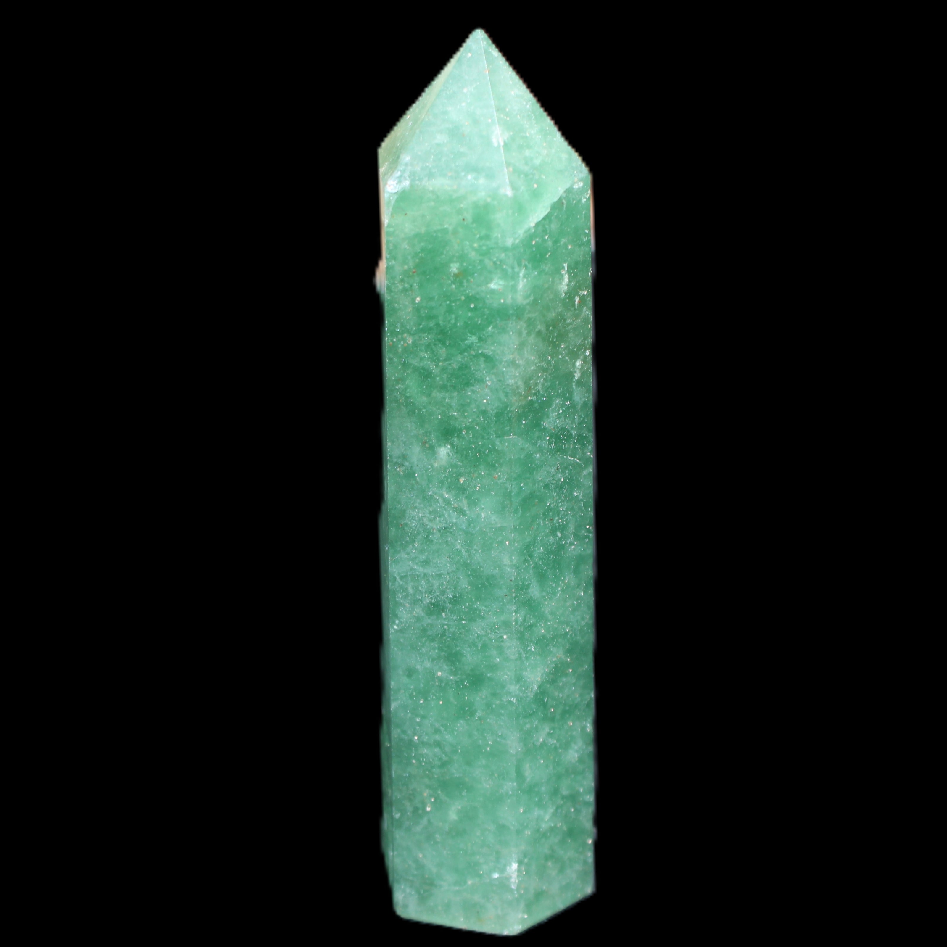 Green Arusha Quartz wand 97mm 96g in sunlight - Rocks and Things Store