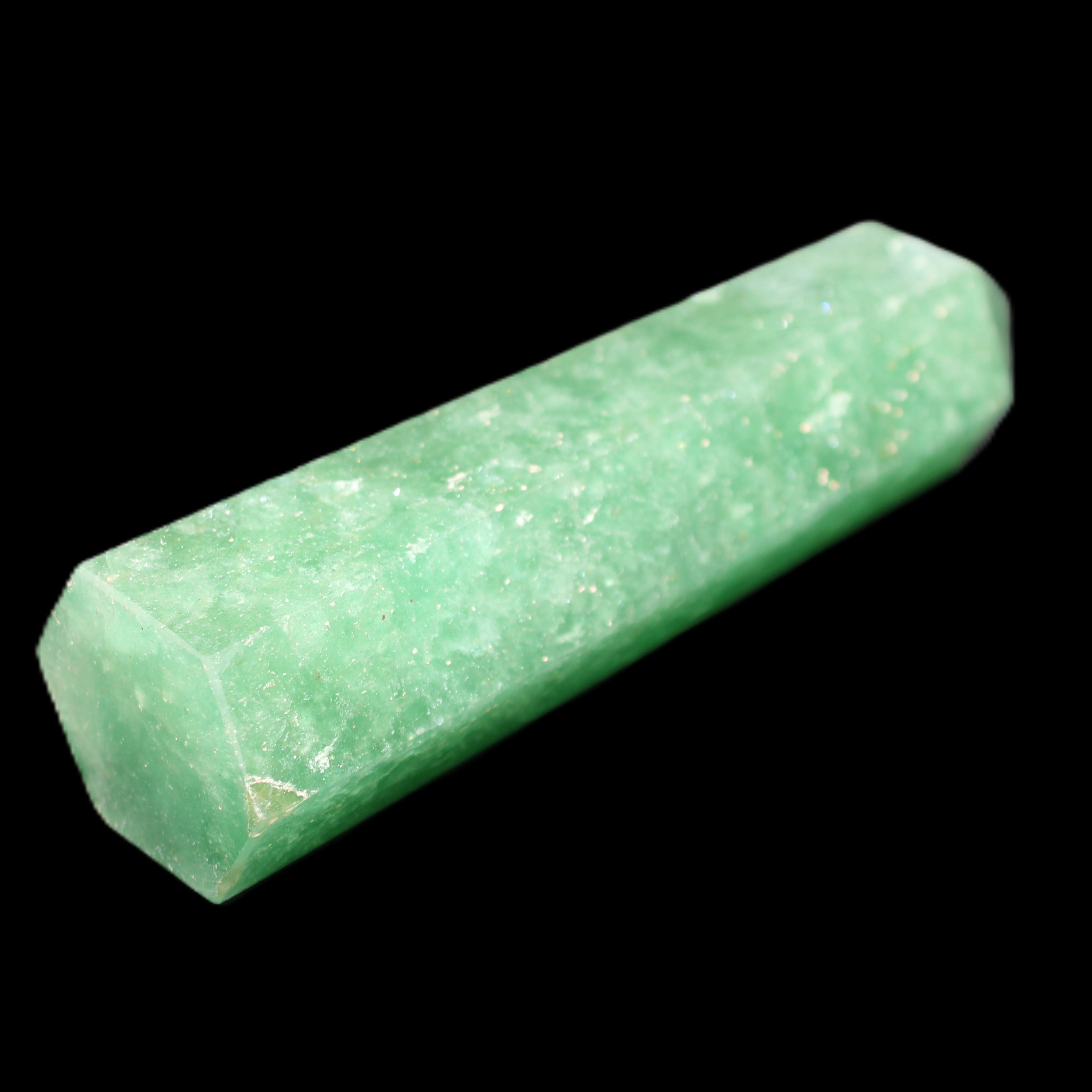 Green Arusha Quartz wand 97mm 96g in sunlight - Rocks and Things Store