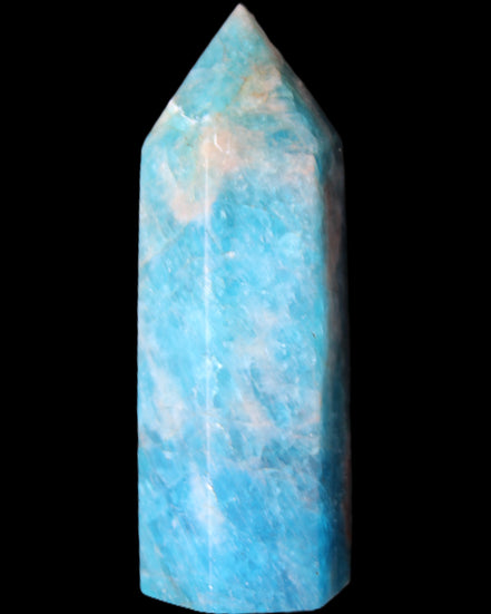 Blue Apatite wand 69mm 72g in sunlight - Rocks and Things Store