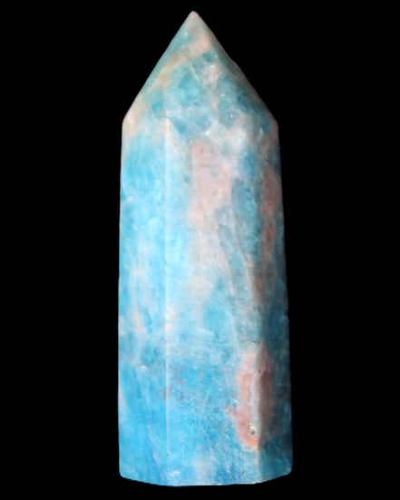 Blue Apatite wand 69mm 72g in sunlight - Rocks and Things Store