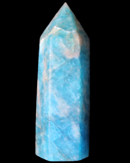 Blue Apatite wand 69mm 72g in sunlight - Rocks and Things Store