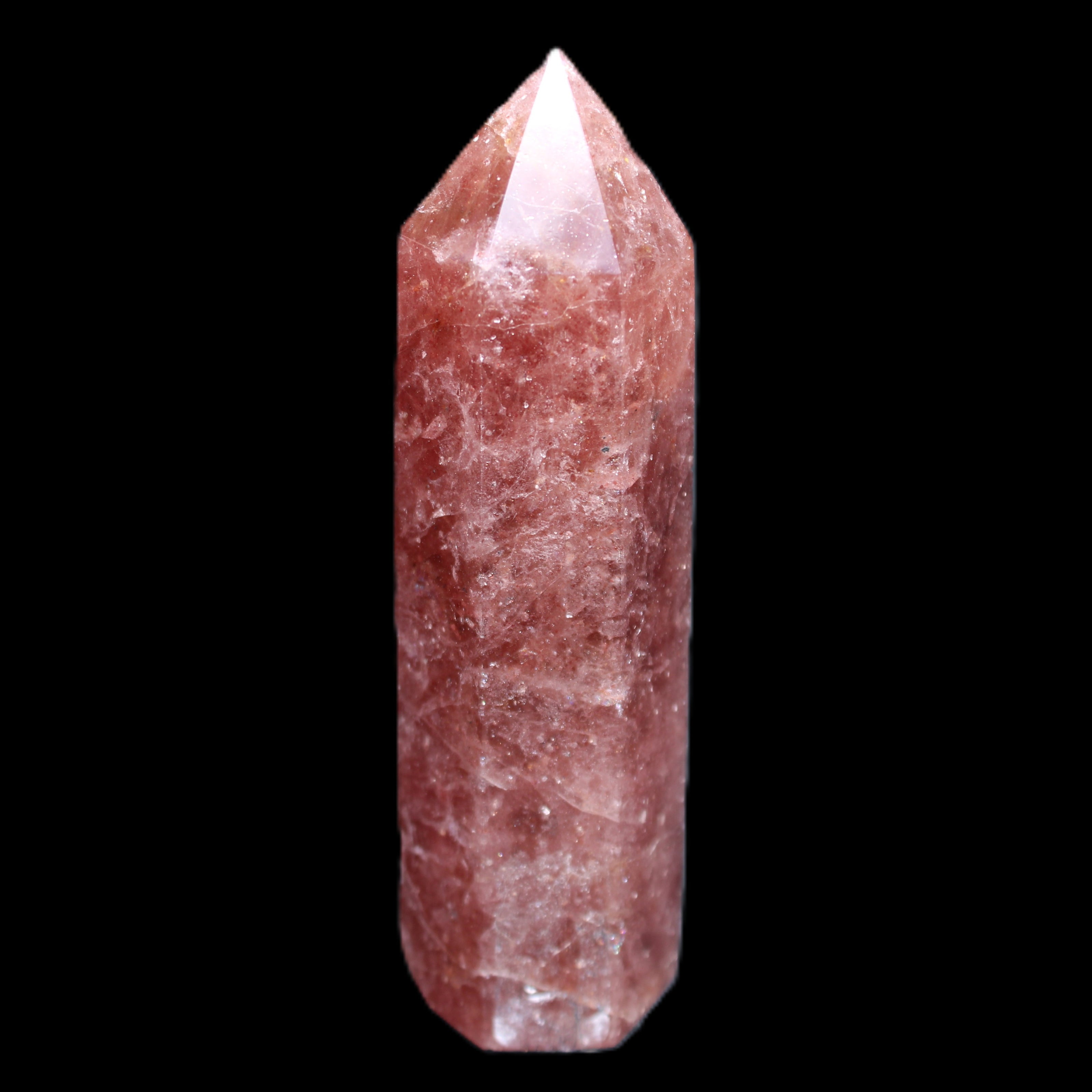 Strawberry Arusha Quartz wand 86mm 78g in sunlight - Rocks and Things Store