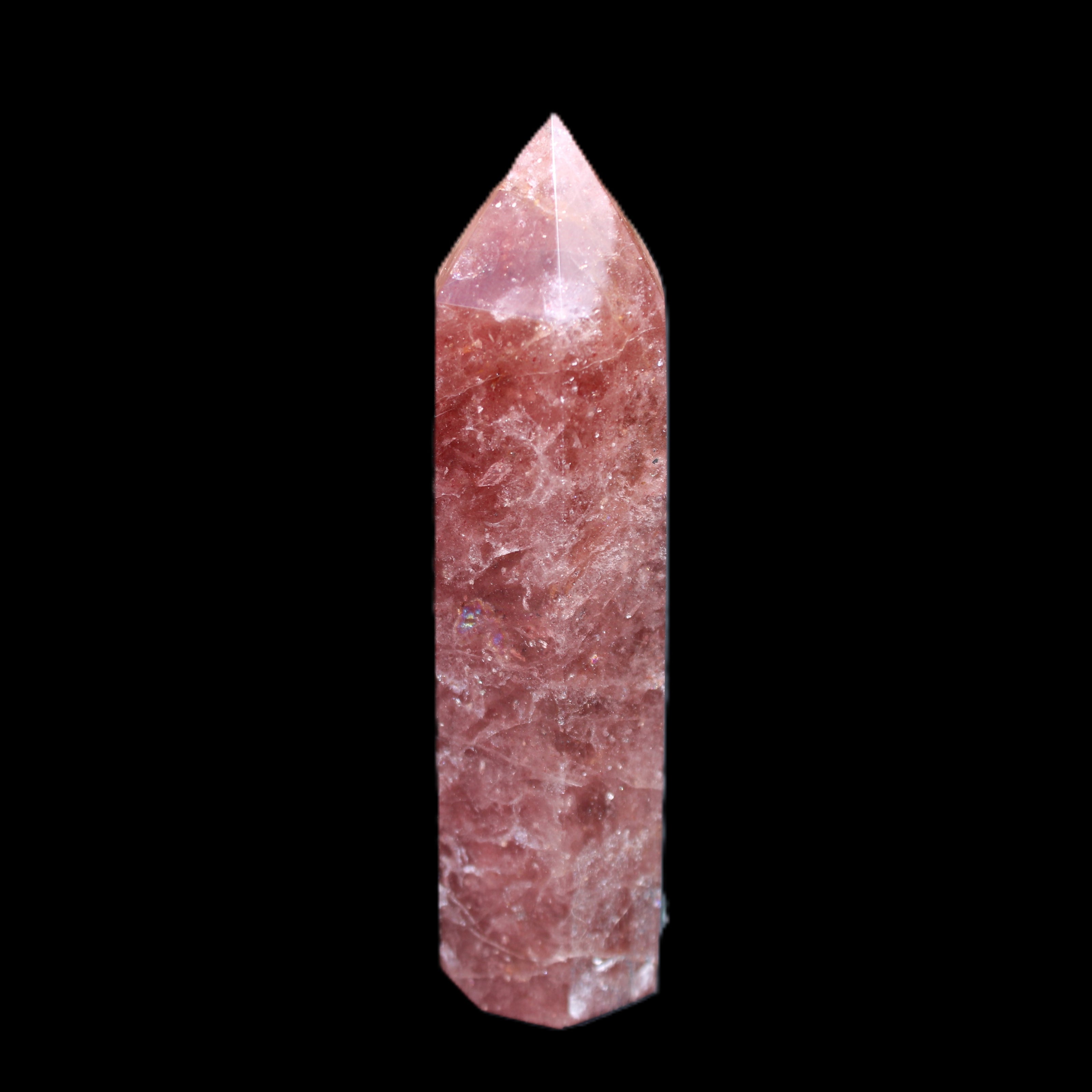 Strawberry Arusha Quartz wand 86mm 78g in sunlight - Rocks and Things Store