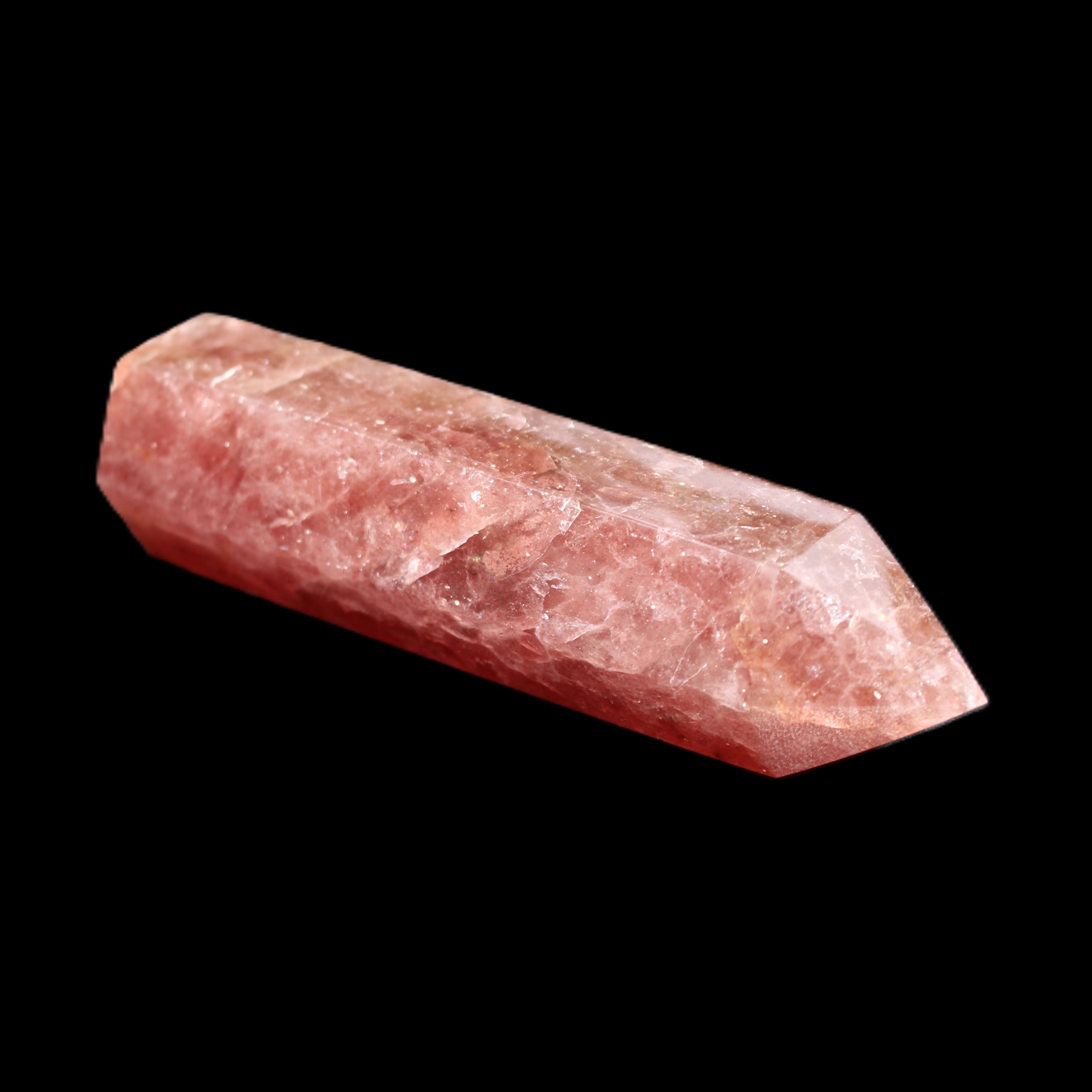 Strawberry Arusha Quartz wand 86mm 78g in sunlight - Rocks and Things Store