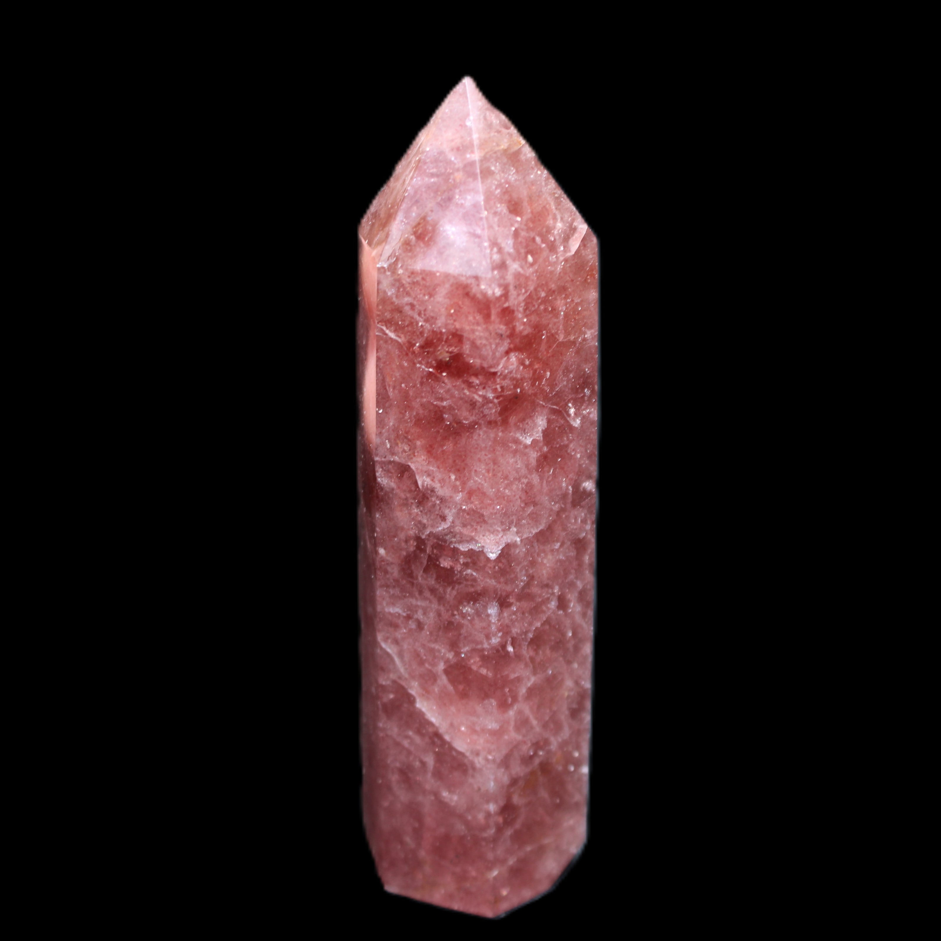 Strawberry Arusha Quartz wand 86mm 78g in sunlight - Rocks and Things Store