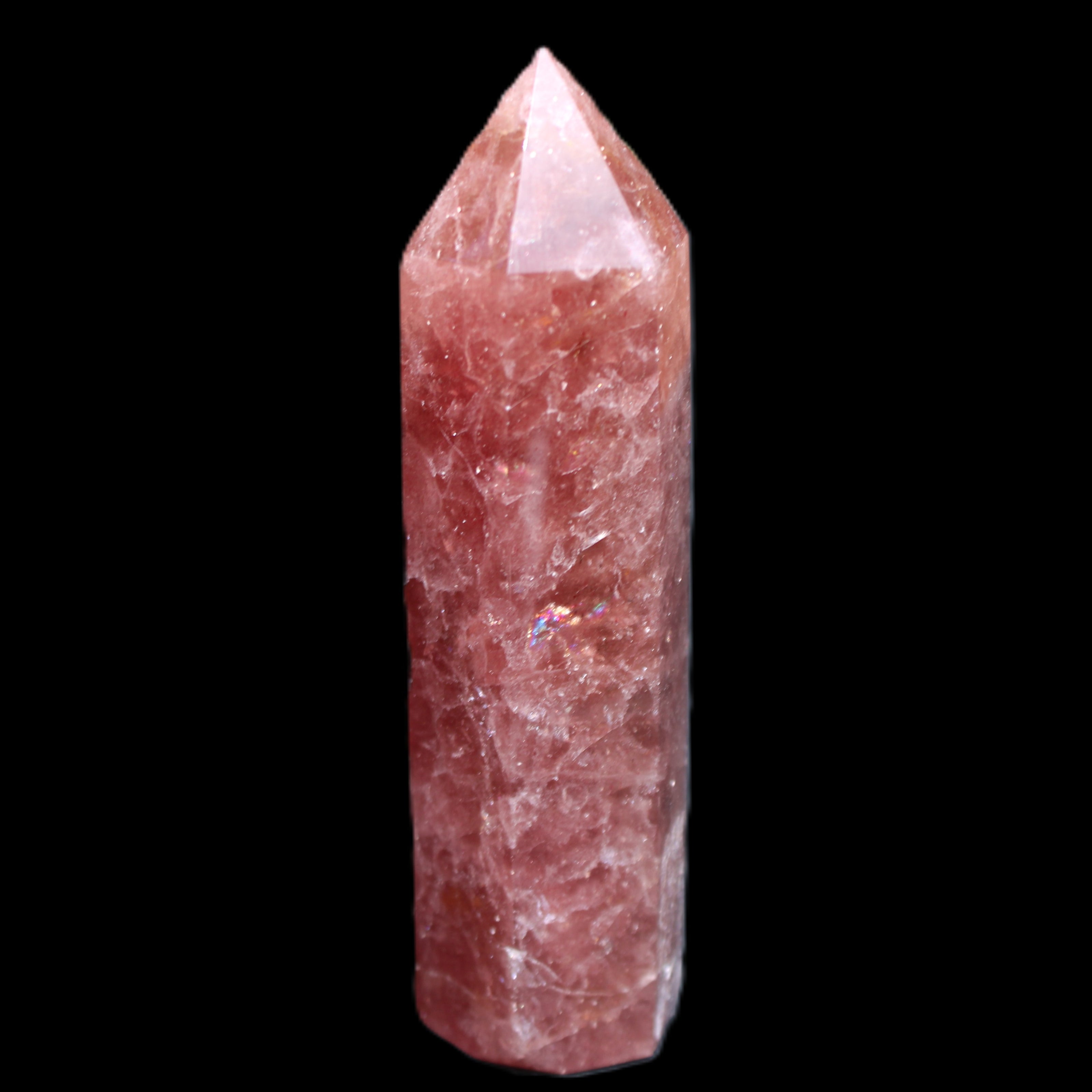 Strawberry Arusha Quartz wand 86mm 78g in sunlight - Rocks and Things Store