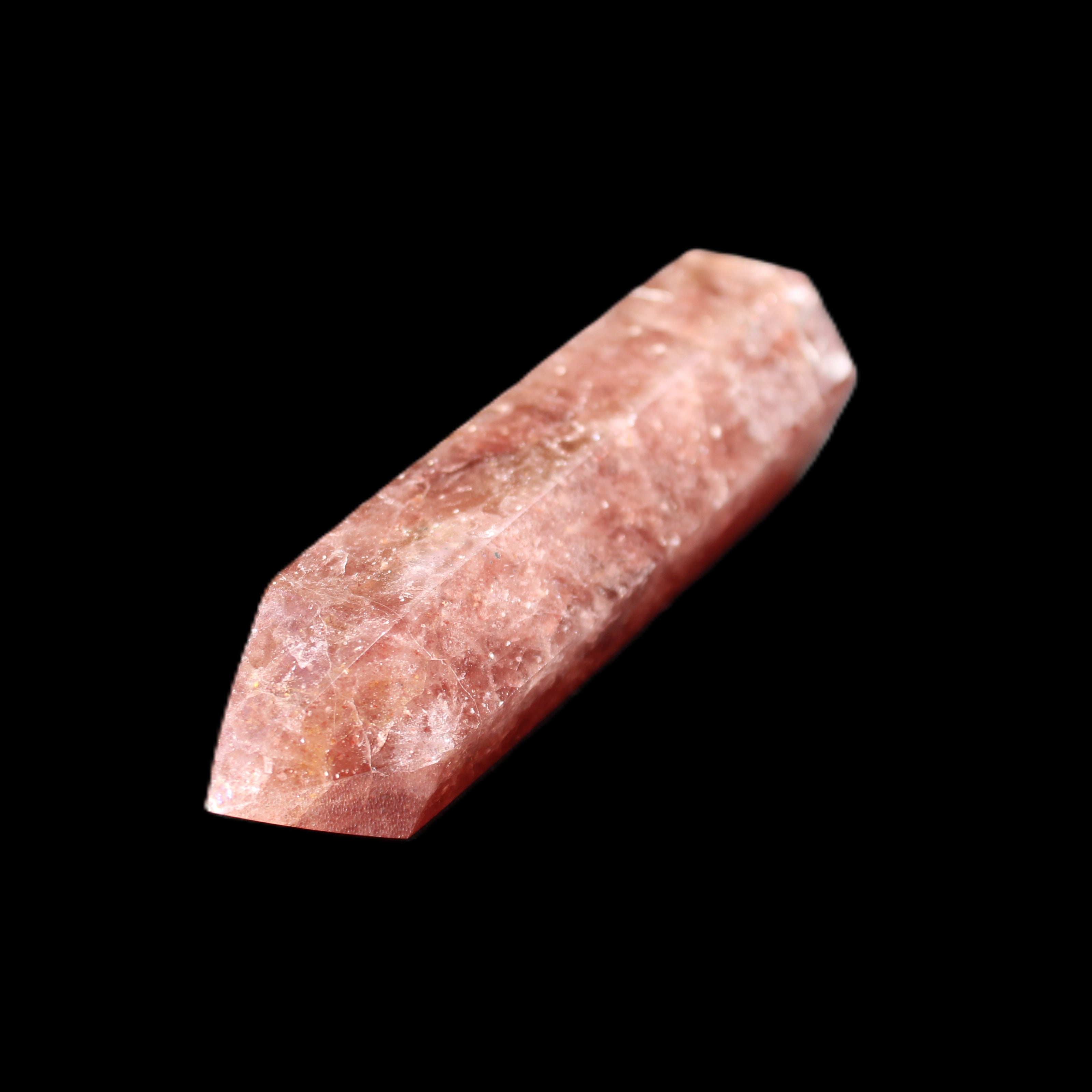 Strawberry Arusha Quartz wand 86mm 78g in sunlight - Rocks and Things Store