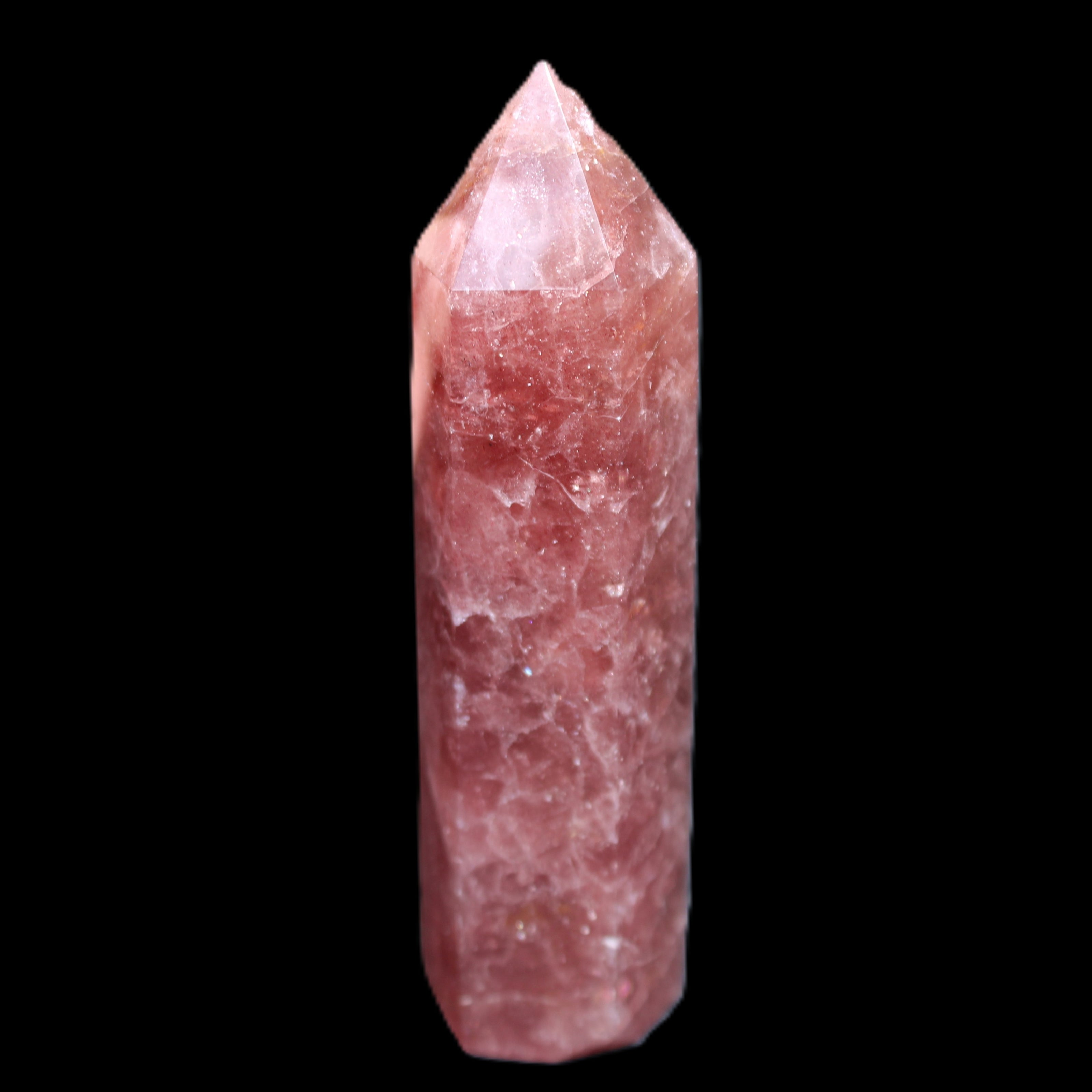 Strawberry Arusha Quartz wand 86mm 78g in sunlight - Rocks and Things Store