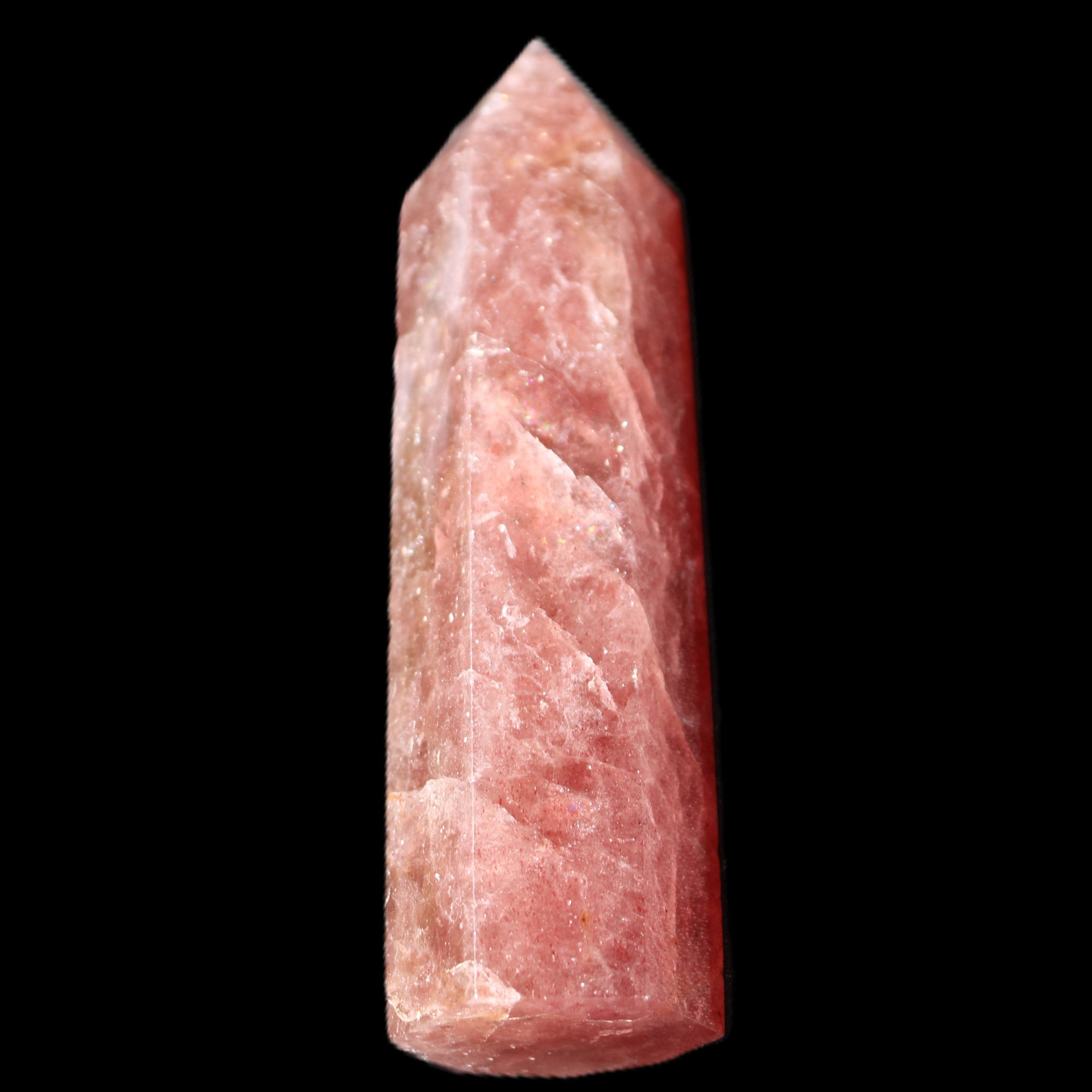 Strawberry Arusha Quartz wand 86mm 78g in sunlight - Rocks and Things Store