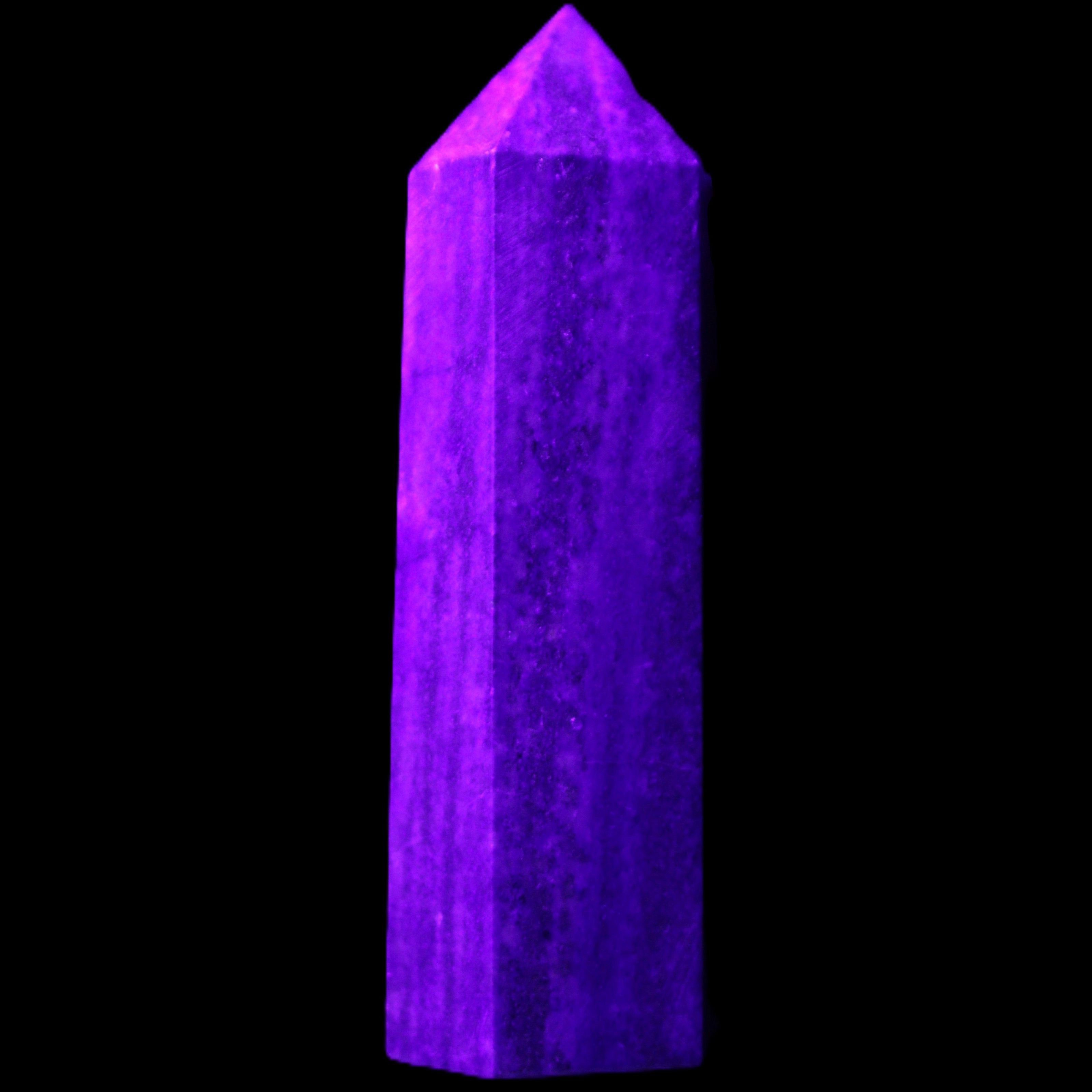 Lapis Lazuli wand 77mm 85g in UV light - Rocks and Things Store