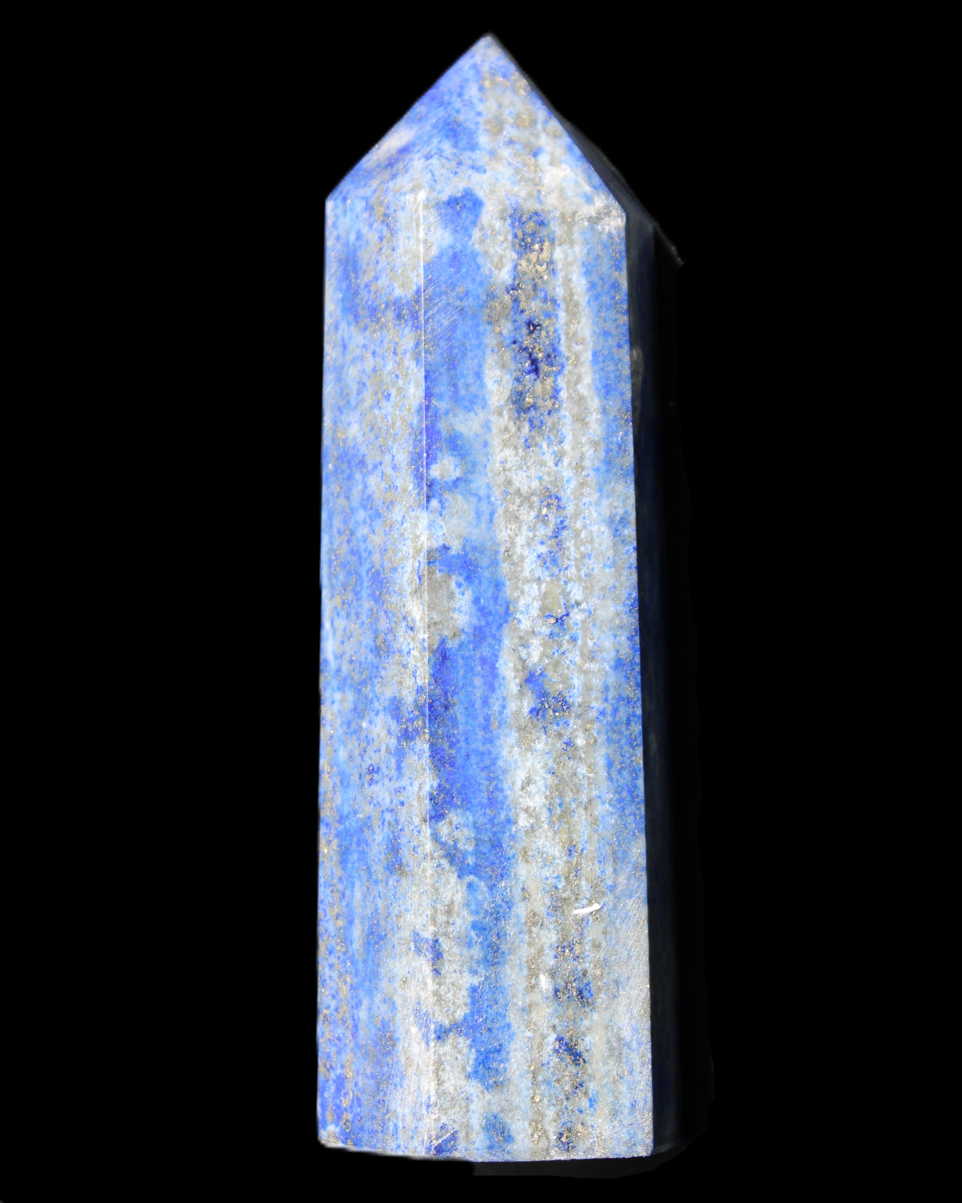 Lapis Lazuli wand 77mm 85g in sunlight - Rocks and Things Store