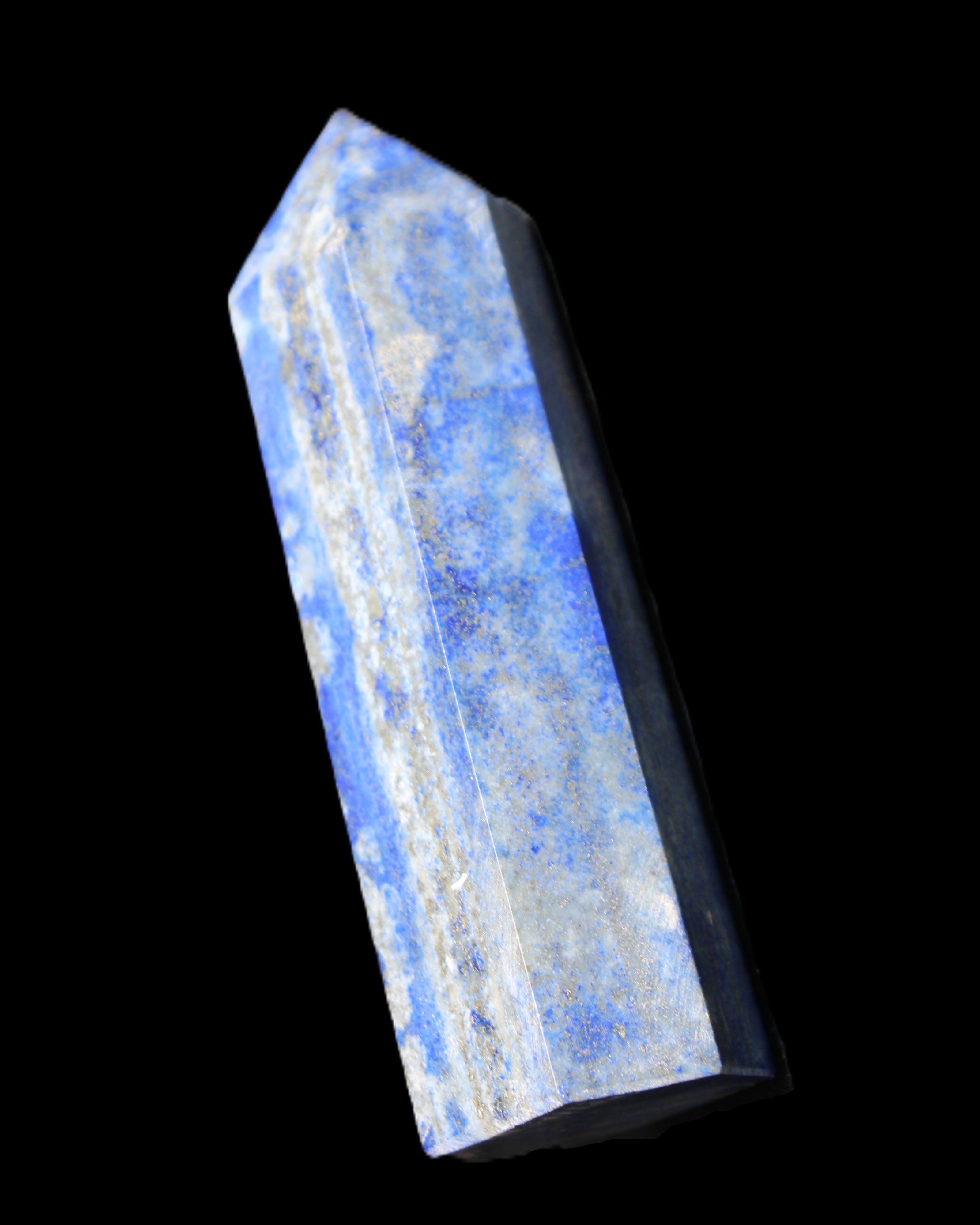 Lapis Lazuli wand 77mm 85g in sunlight - Rocks and Things Store