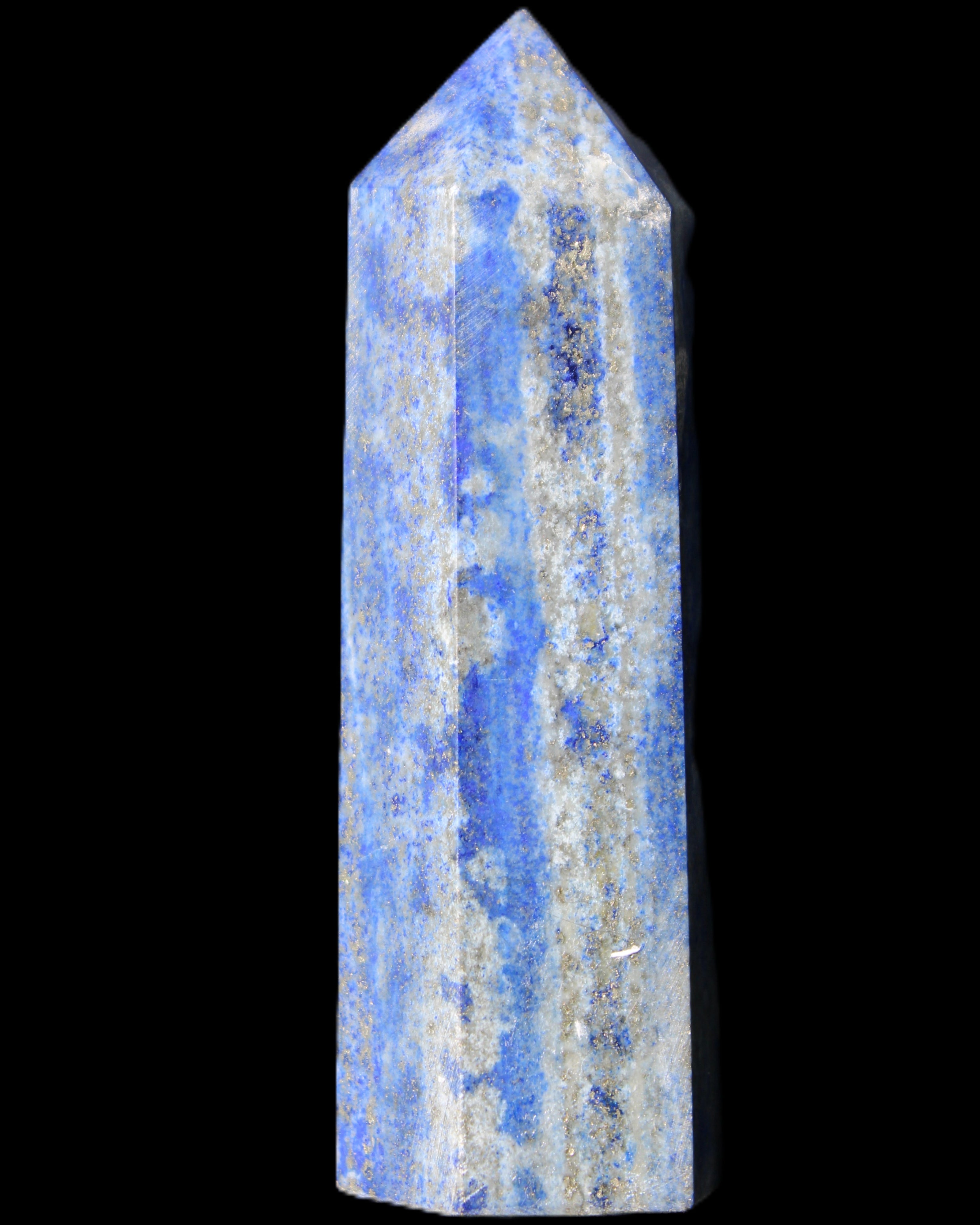 Lapis Lazuli wand 77mm 85g in sunlight - Rocks and Things Store