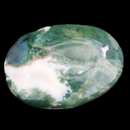 Moss Agate stone 49*59*23mm 104g in sunlight - Rocks and Things Store