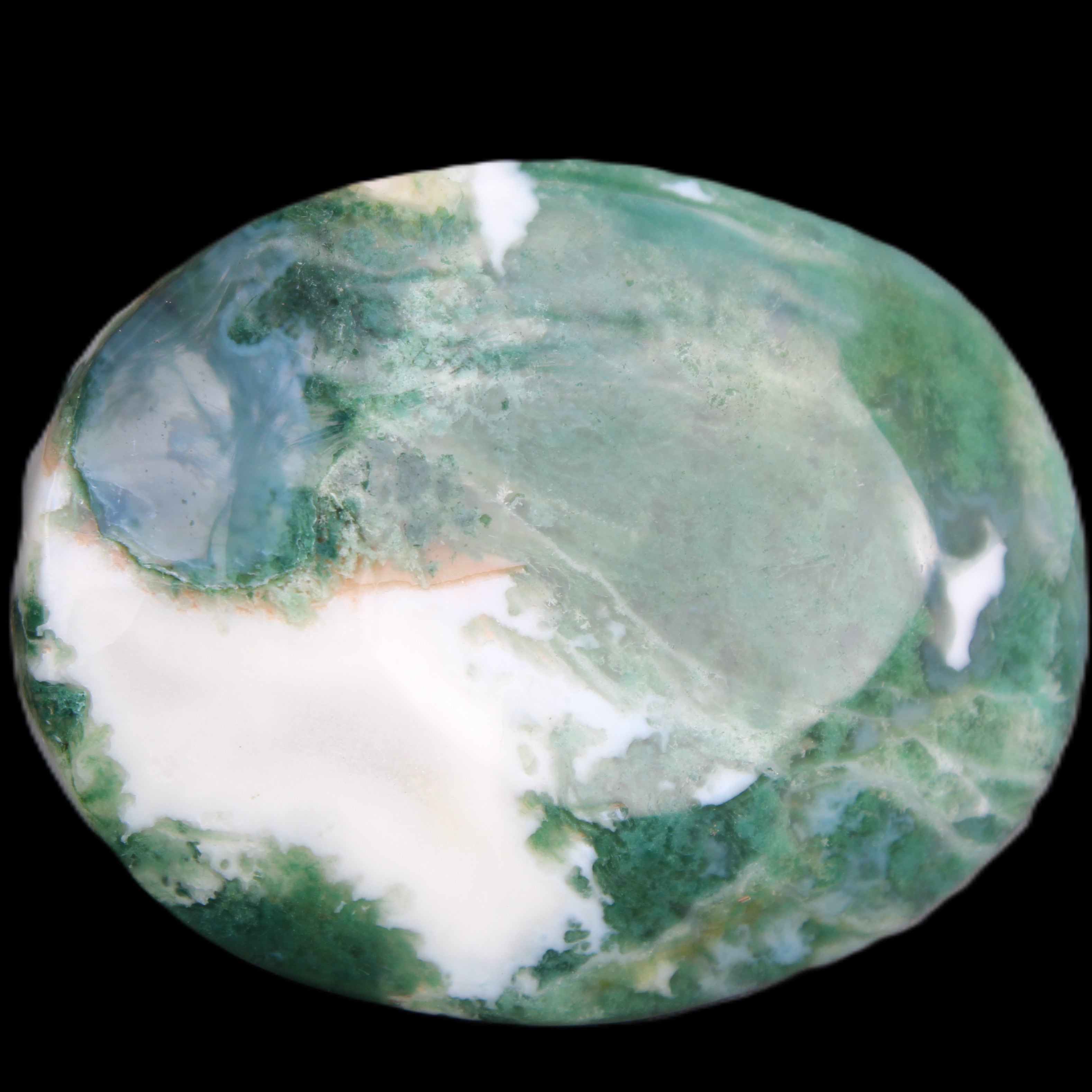 Moss Agate stone 49*59*23mm 104g in sunlight - Rocks and Things Store