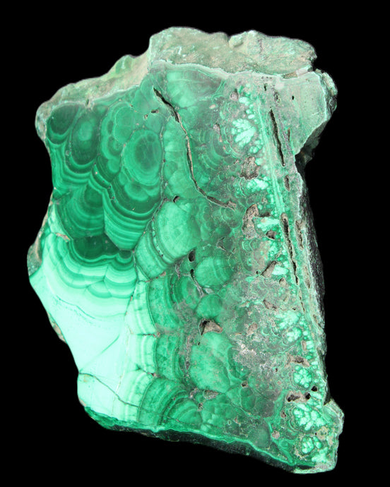 Glossy Malachite specimen 106*74*12mm 298g in sunlight - Rocks and Things Store
