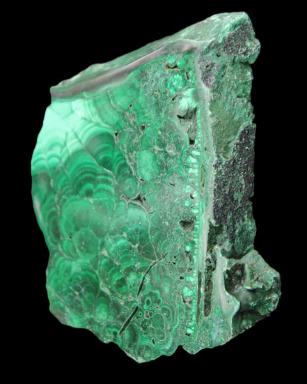 Glossy Malachite specimen 106*74*12mm 298g in sunlight - Rocks and Things Store
