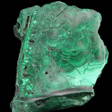 Glossy Malachite specimen 106*74*12mm 298g in sunlight - Rocks and Things Store