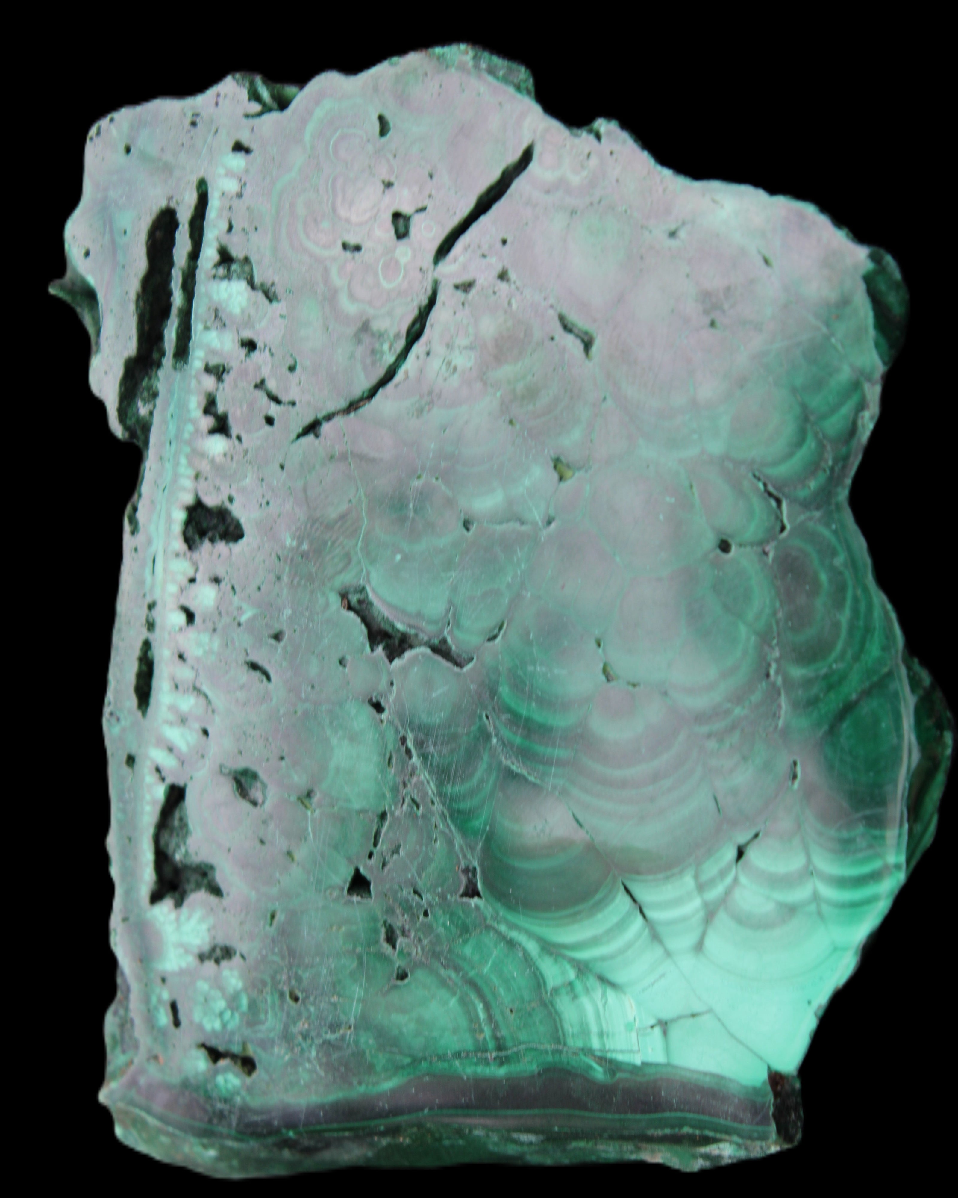 Glossy Malachite specimen 106*74*12mm 298g in sunlight - Rocks and Things Store