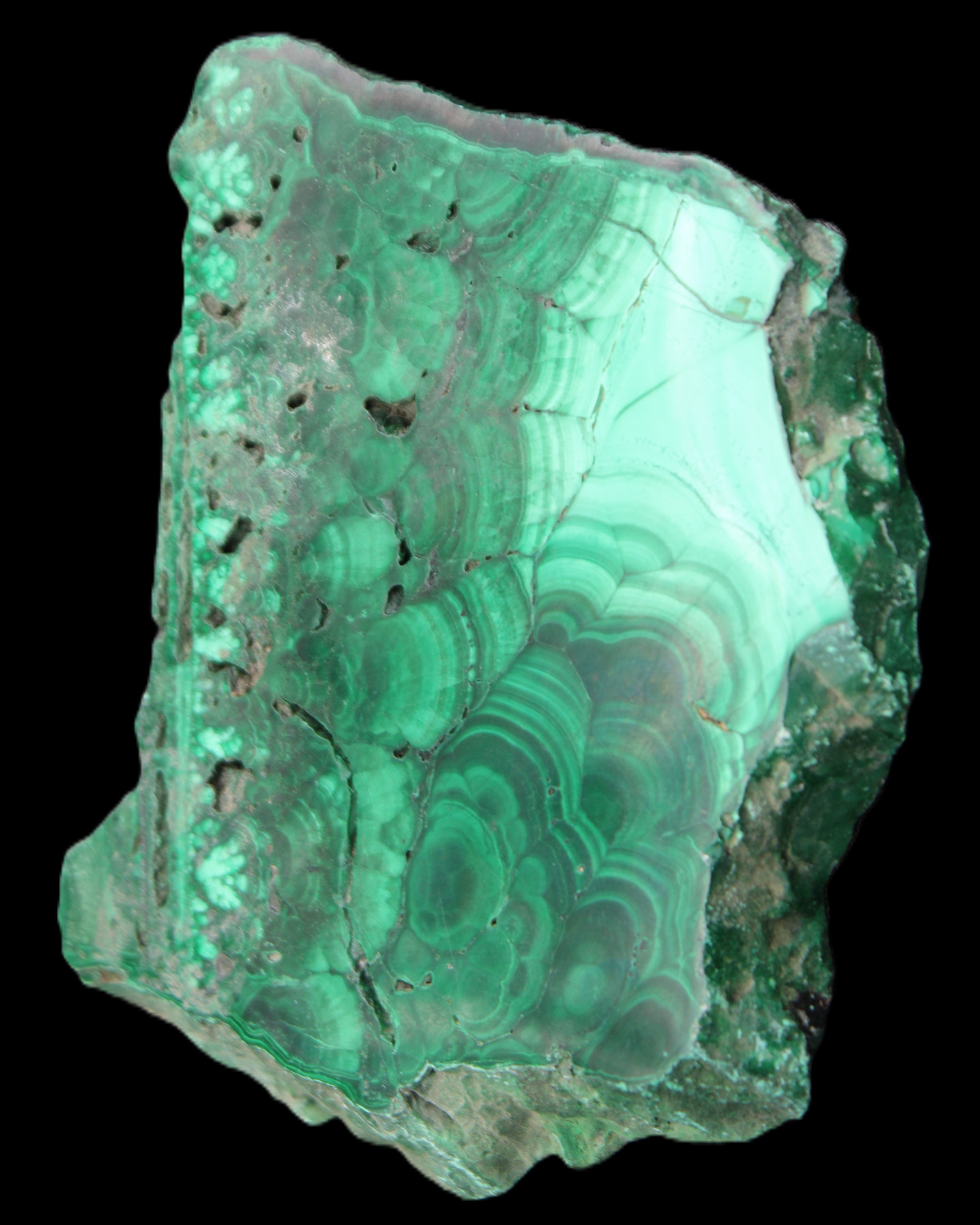 Glossy Malachite specimen 106*74*12mm 298g in sunlight - Rocks and Things Store