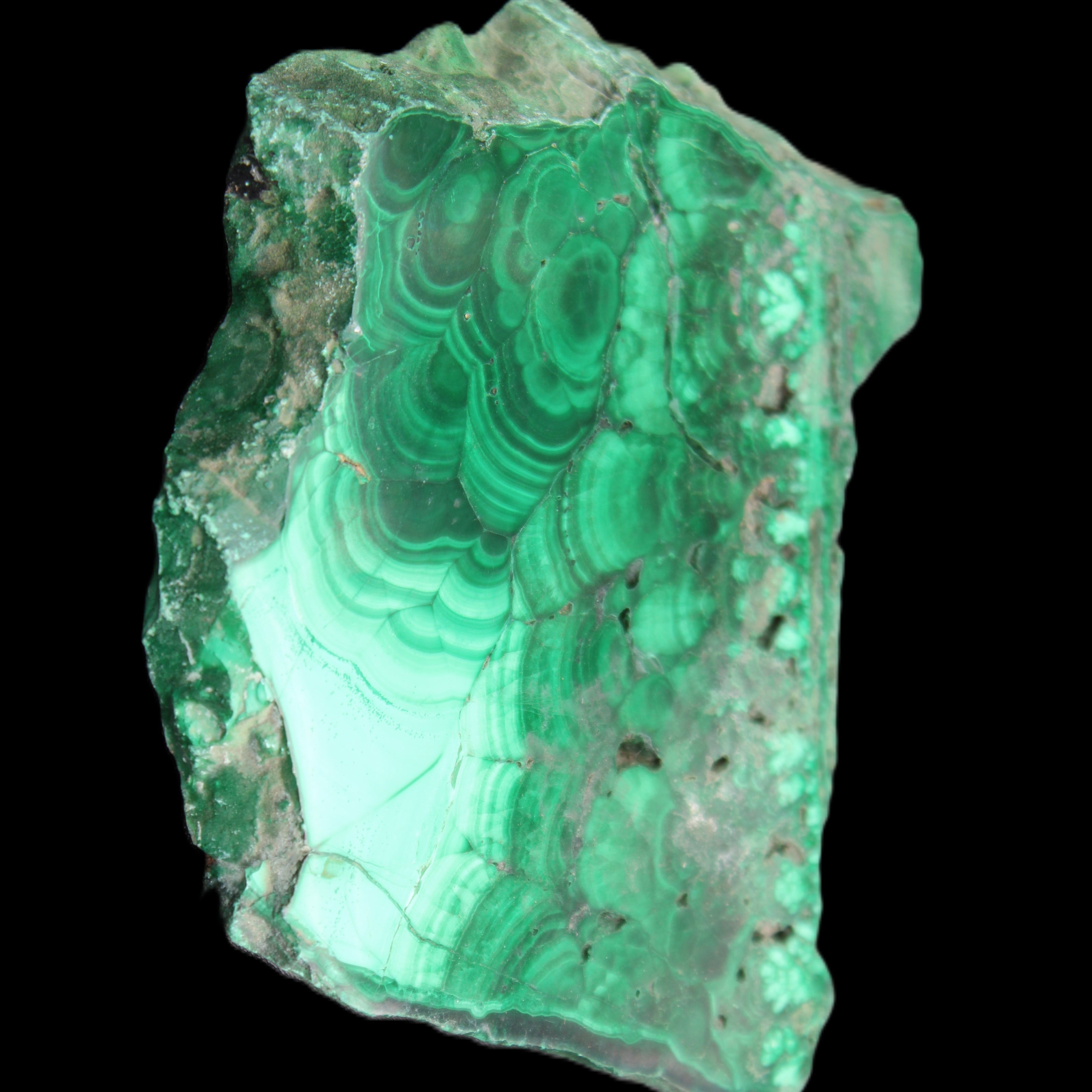 Glossy Malachite specimen 106*74*12mm 298g in sunlight - Rocks and Things Store