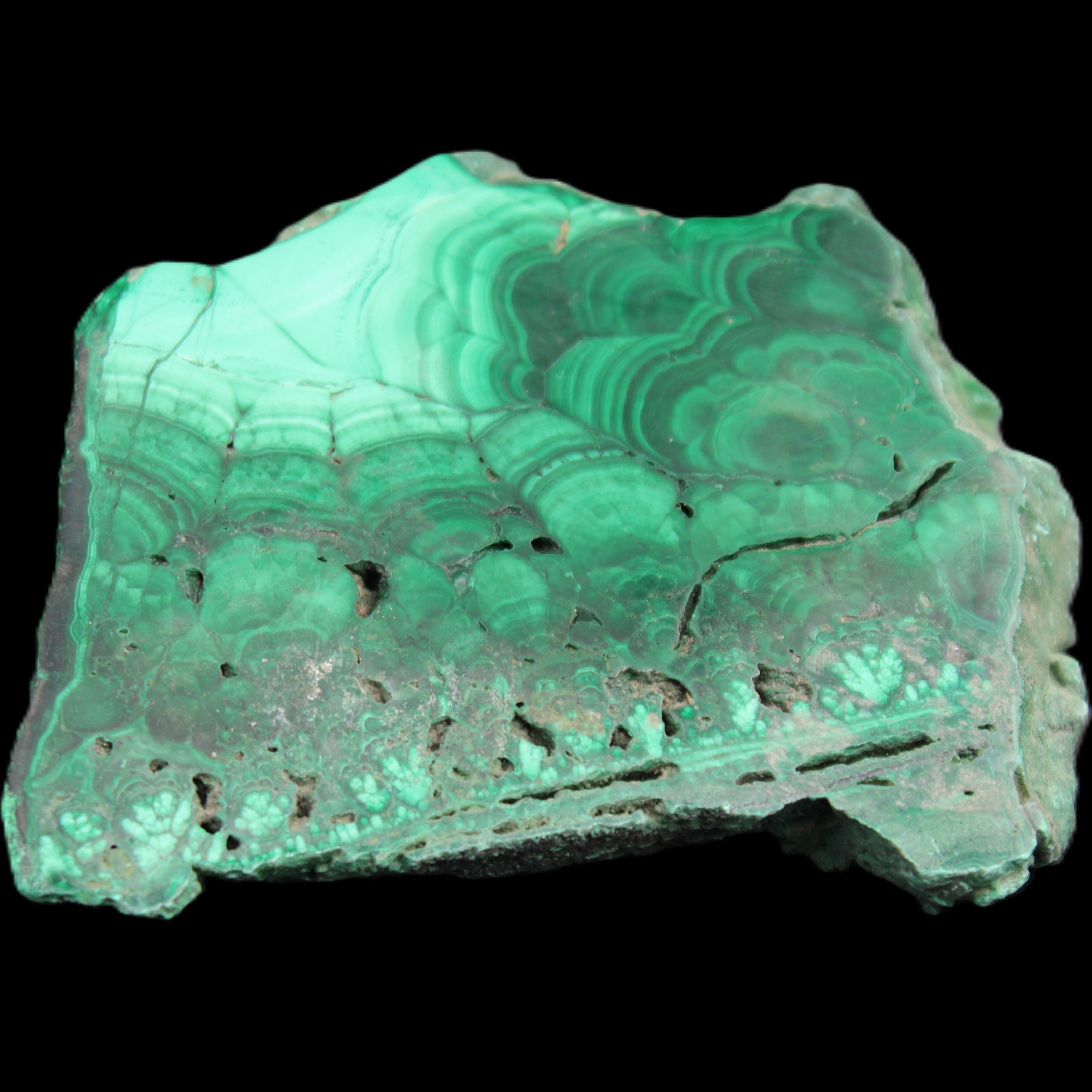 Glossy Malachite specimen 106*74*12mm 298g in sunlight - Rocks and Things Store