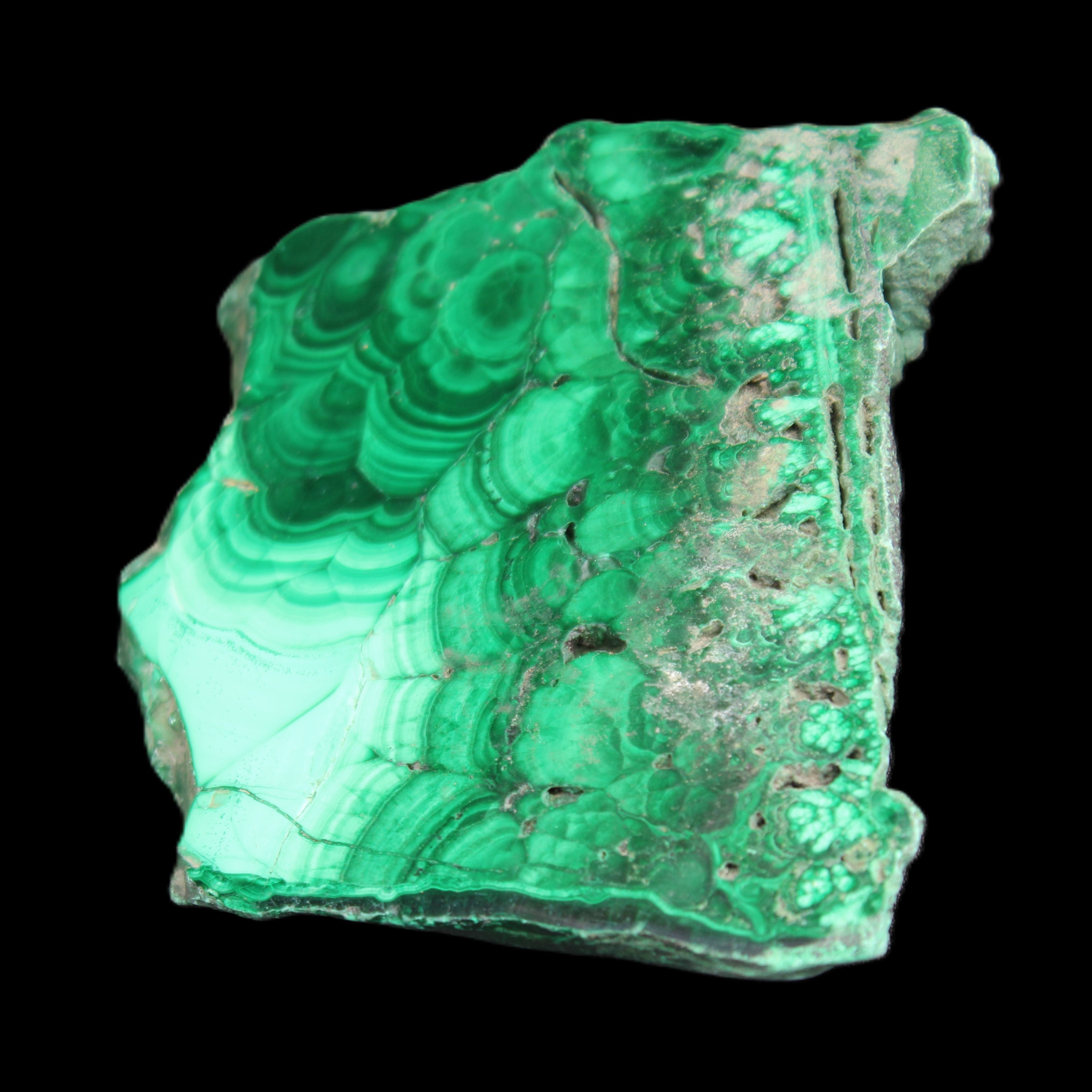 Glossy Malachite specimen 106*74*12mm 298g in sunlight - Rocks and Things Store