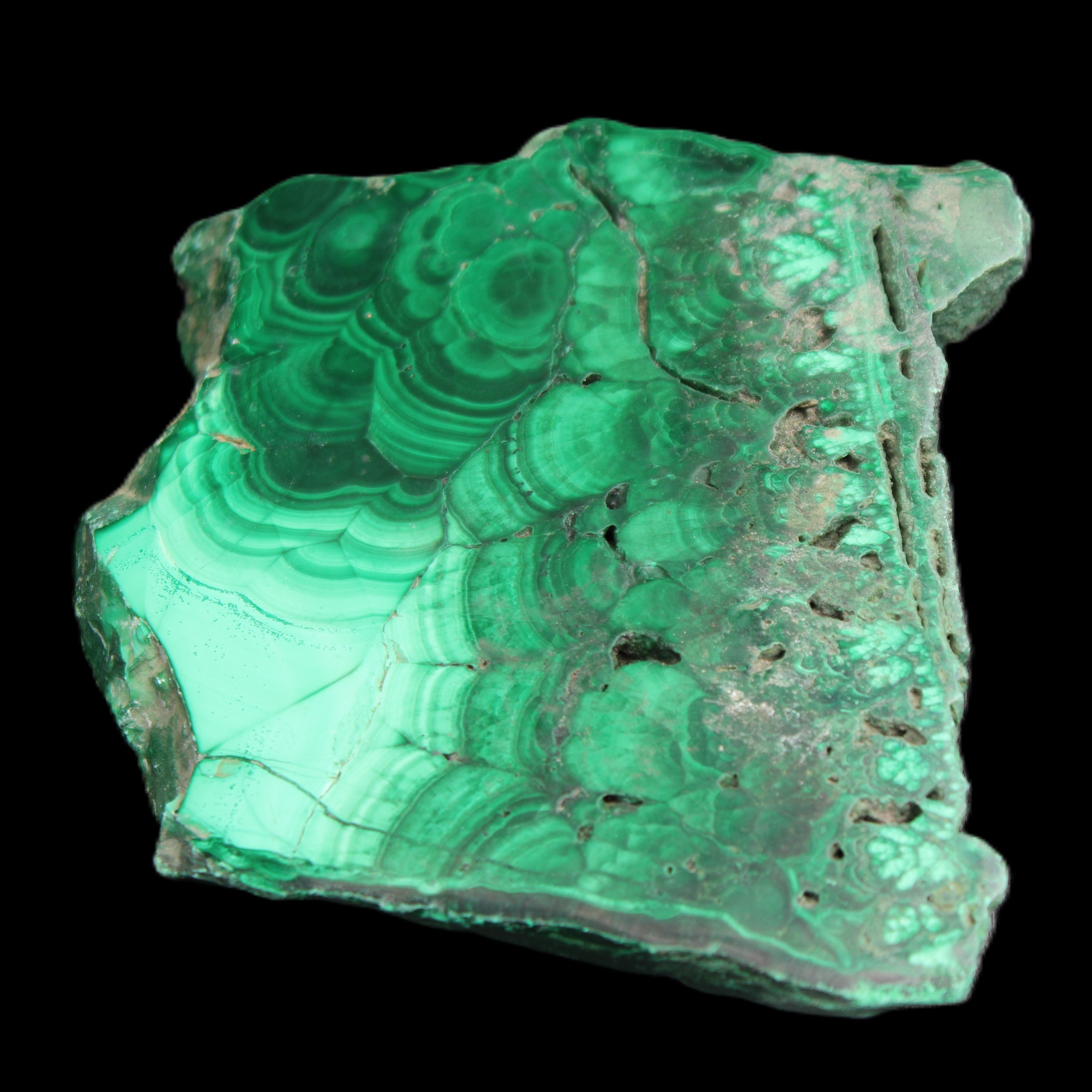 Glossy Malachite specimen 106*74*12mm 298g in sunlight - Rocks and Things Store