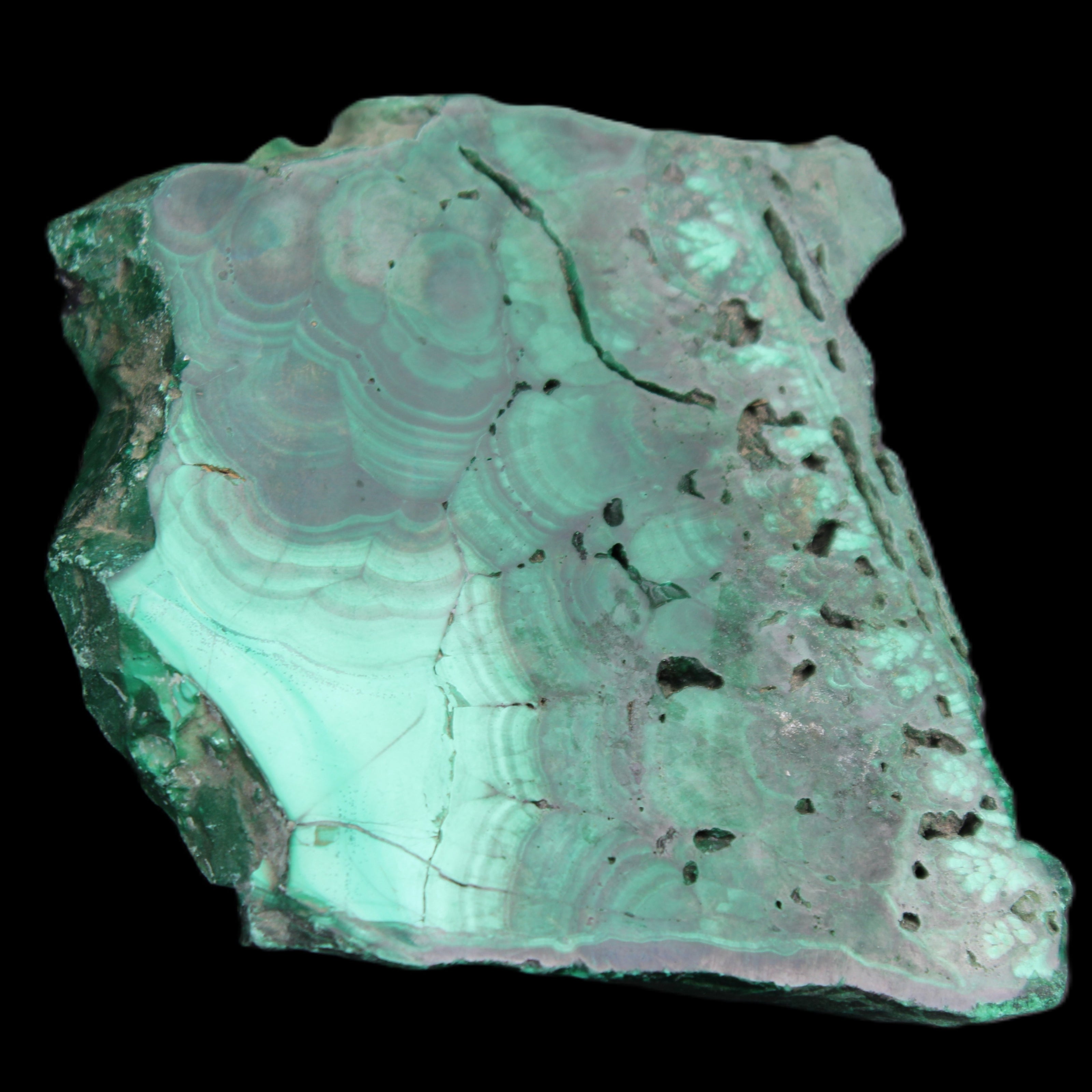 Glossy Malachite specimen 106*74*12mm 298g in sunlight - Rocks and Things Store